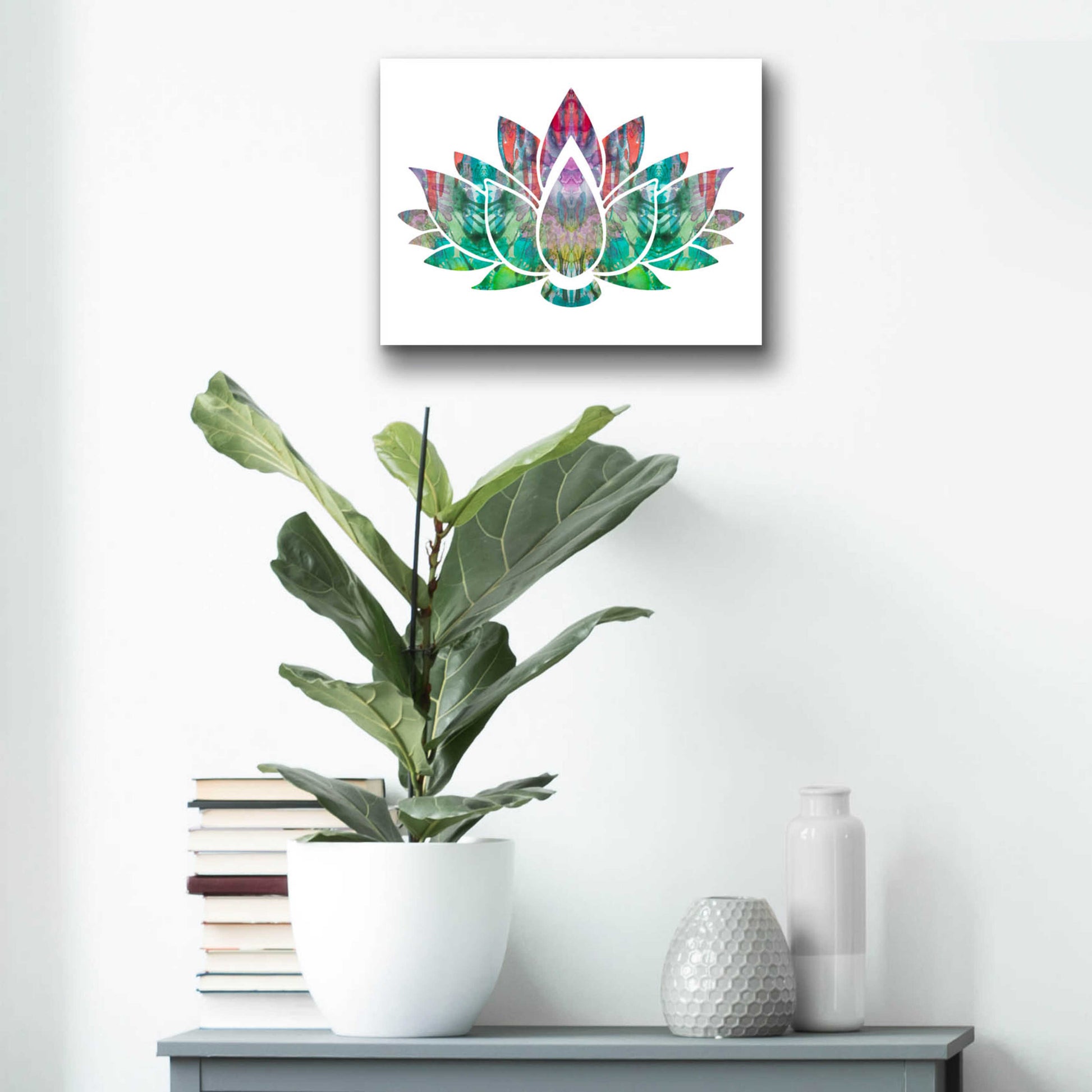Epic Art 'Lotus' by Dean Russo, Acrylic Glass Wall Art,16x12