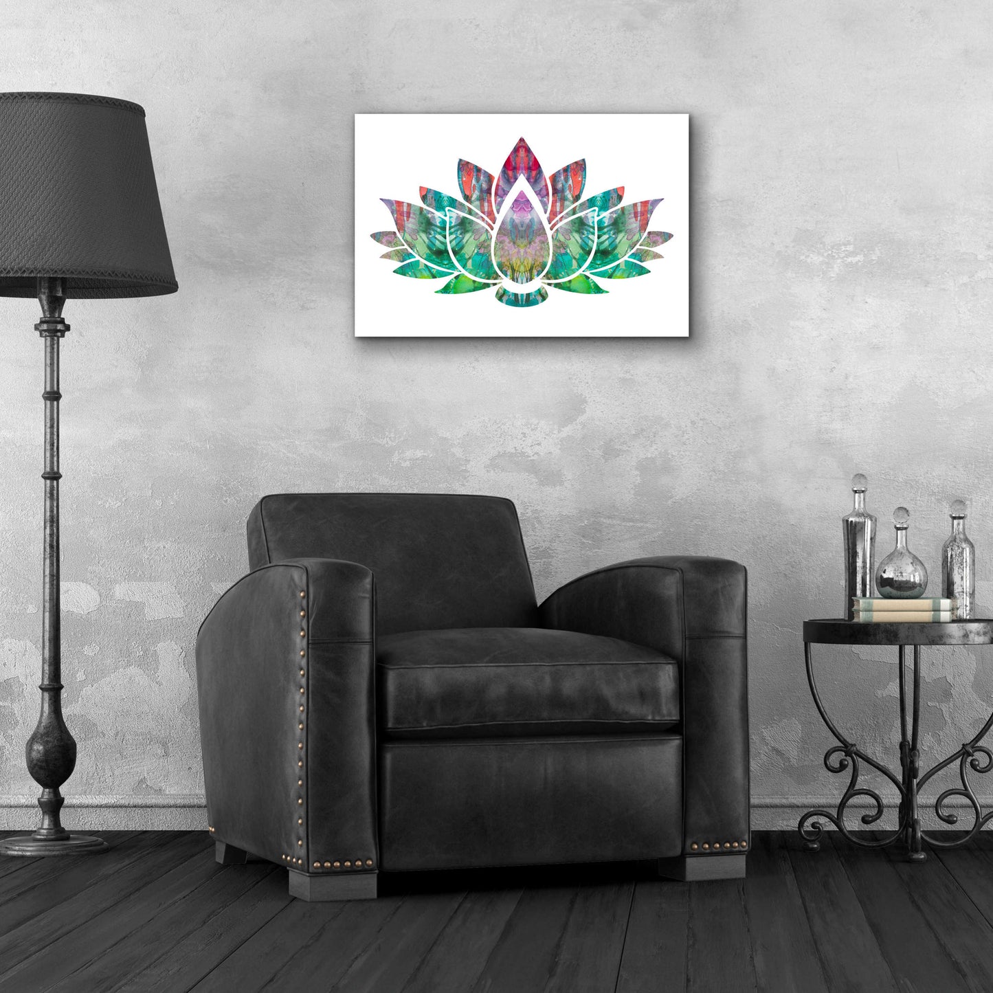 Epic Art 'Lotus' by Dean Russo, Acrylic Glass Wall Art,24x16