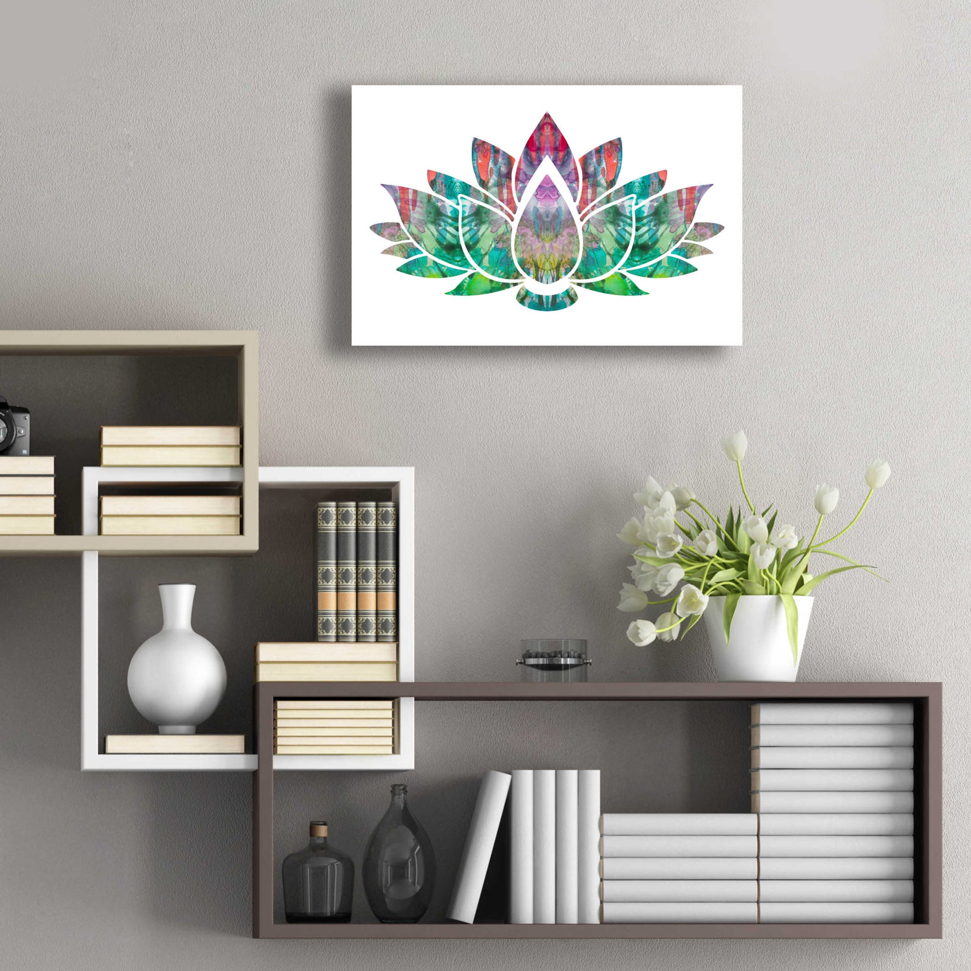 Epic Art 'Lotus' by Dean Russo, Acrylic Glass Wall Art,24x16