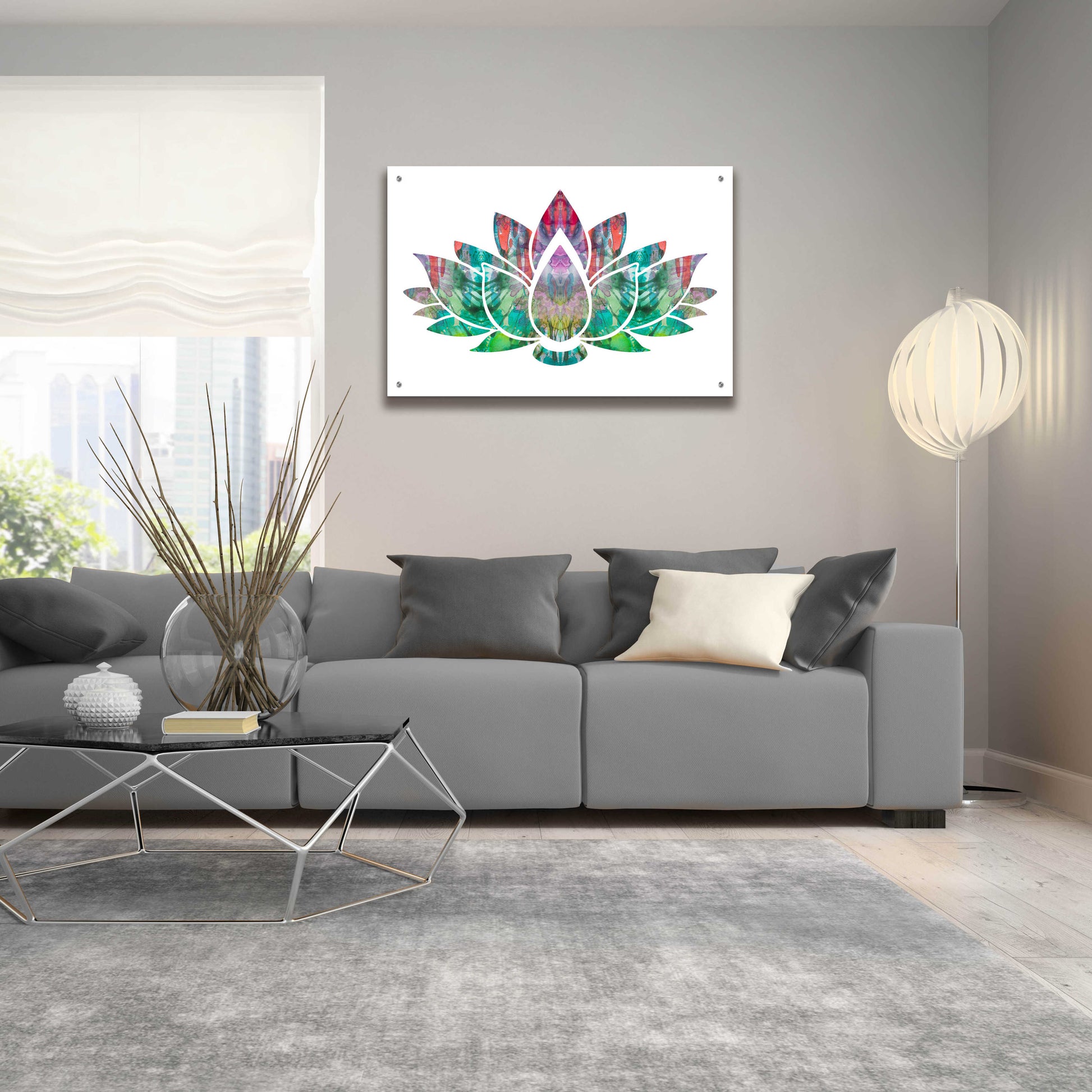Epic Art 'Lotus' by Dean Russo, Acrylic Glass Wall Art,36x24