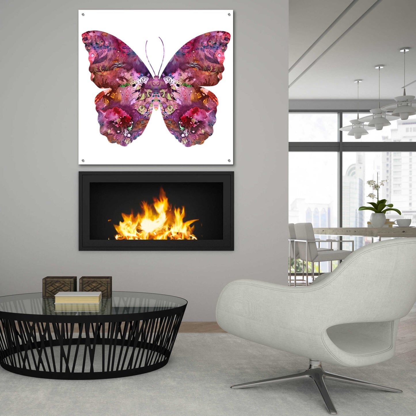 Epic Art 'Cinematic Butterfly' by Dean Russo, Acrylic Glass Wall Art,36x36