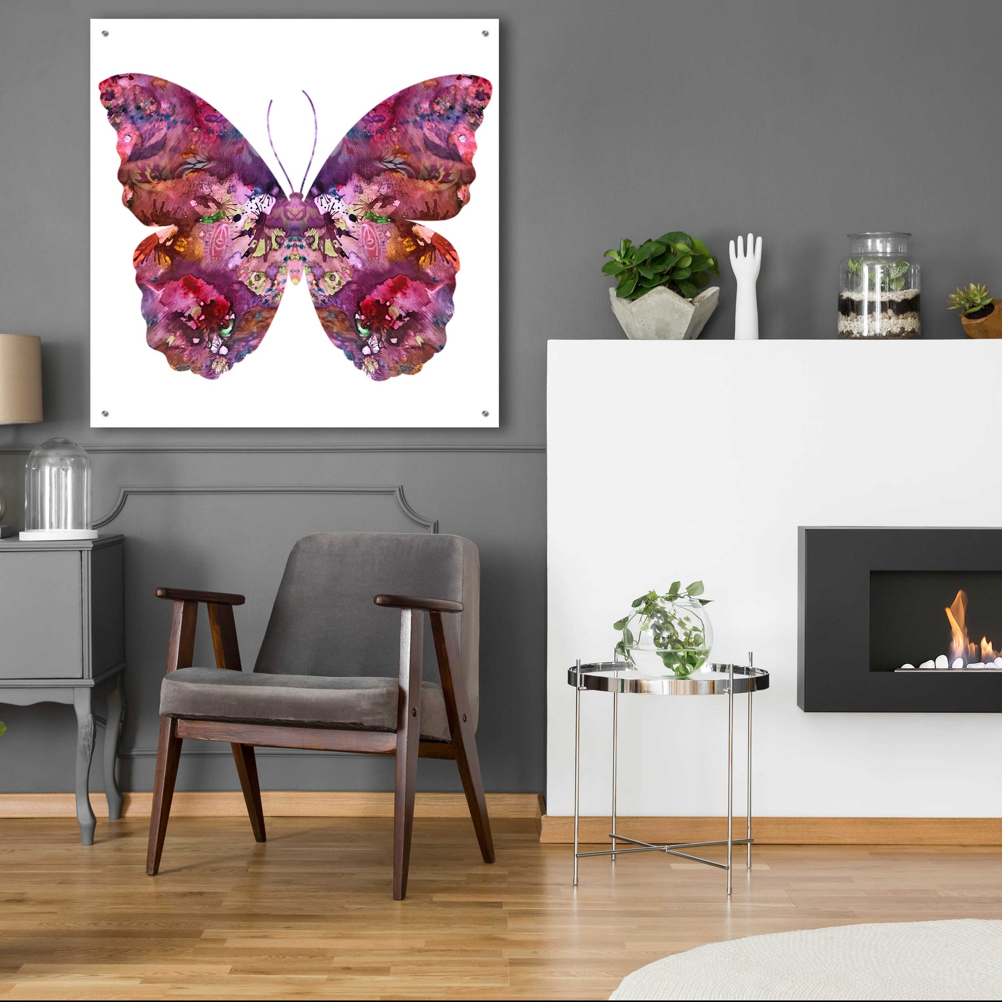 Epic Art 'Cinematic Butterfly' by Dean Russo, Acrylic Glass Wall Art,36x36