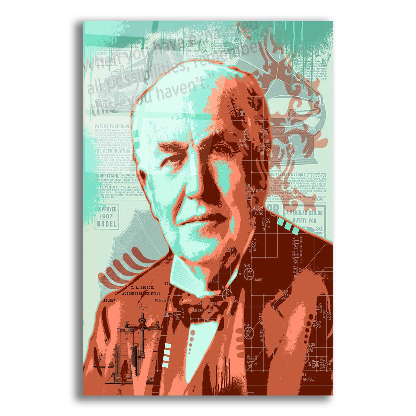 Epic Art 'Edison' by Dean Russo, Acrylic Glass Wall Art,12x16