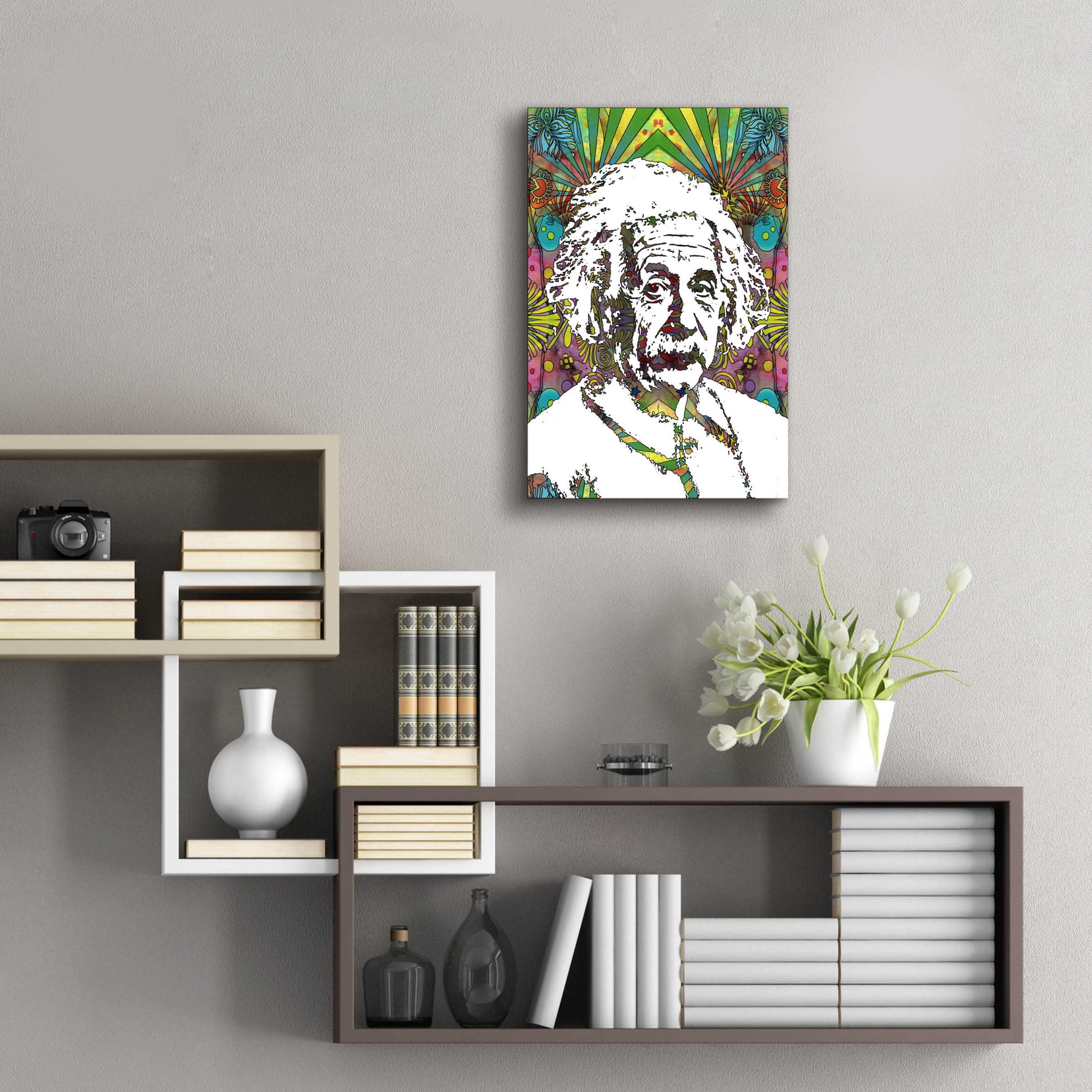 Epic Art 'Einstein 5' by Dean Russo, Acrylic Glass Wall Art,16x24