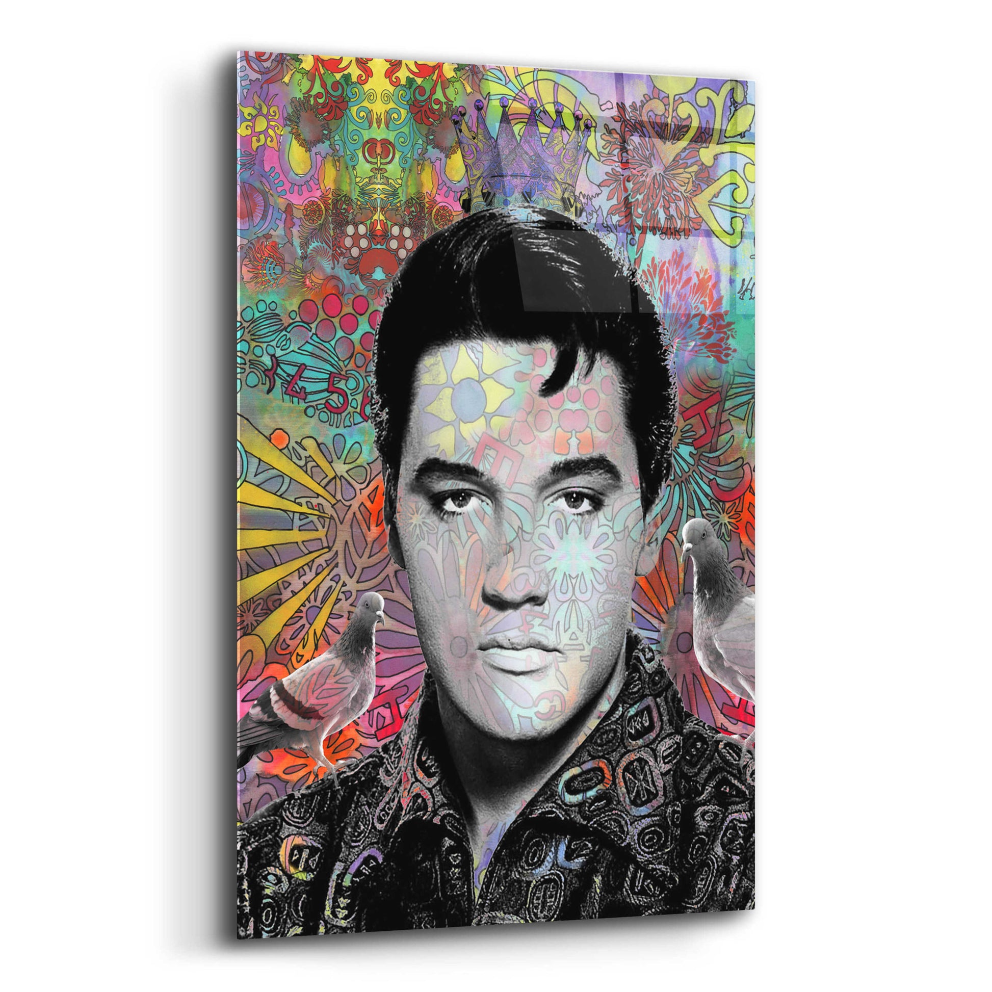 Epic Art 'King Elvis' by Dean Russo, Acrylic Glass Wall Art,12x16