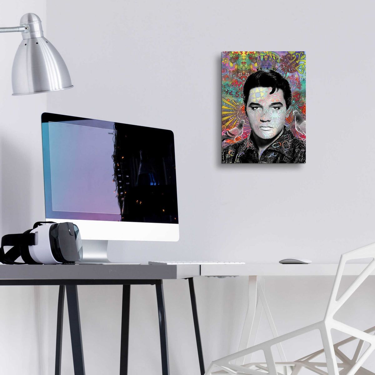Epic Art 'King Elvis' by Dean Russo, Acrylic Glass Wall Art,12x16