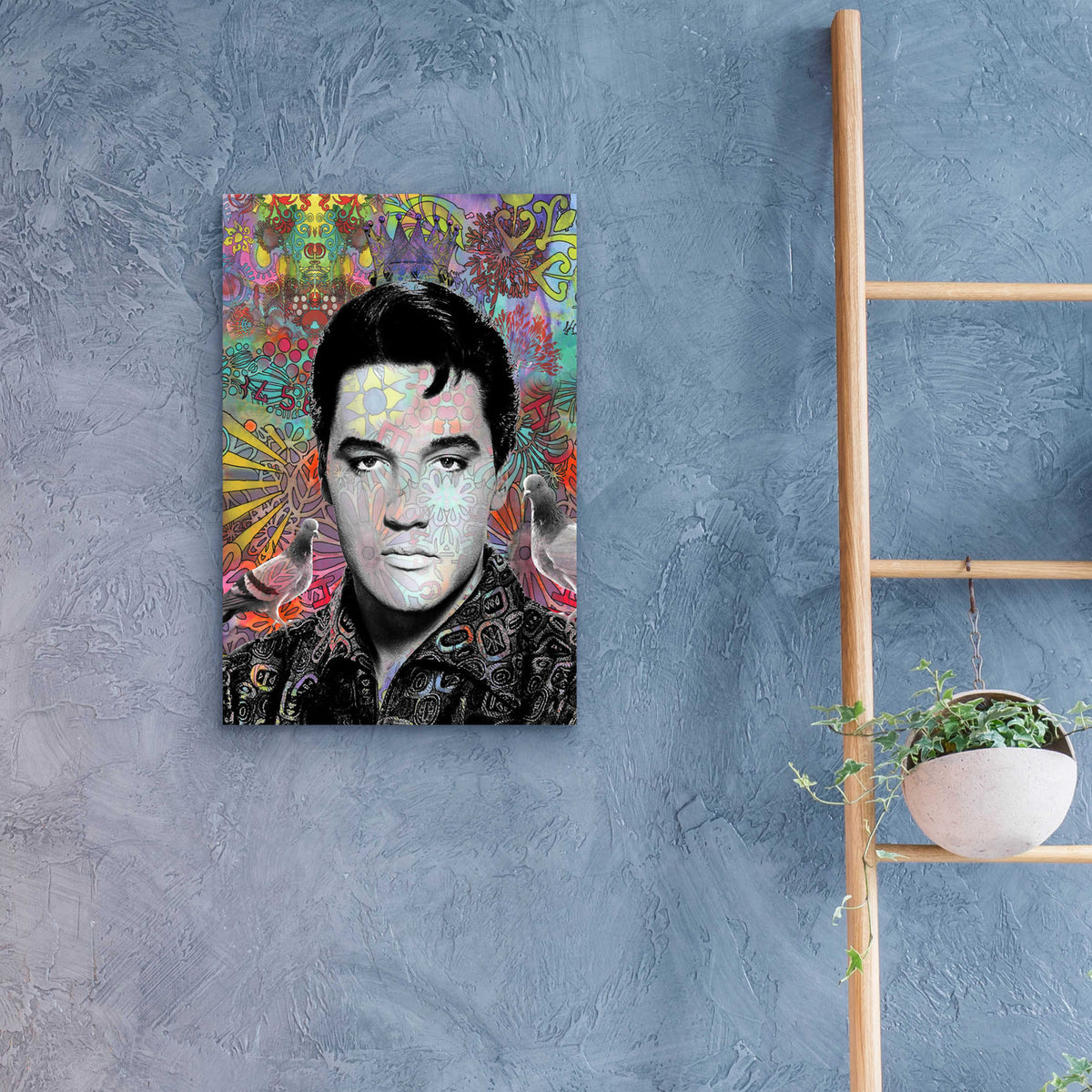 Epic Art 'King Elvis' by Dean Russo, Acrylic Glass Wall Art,16x24