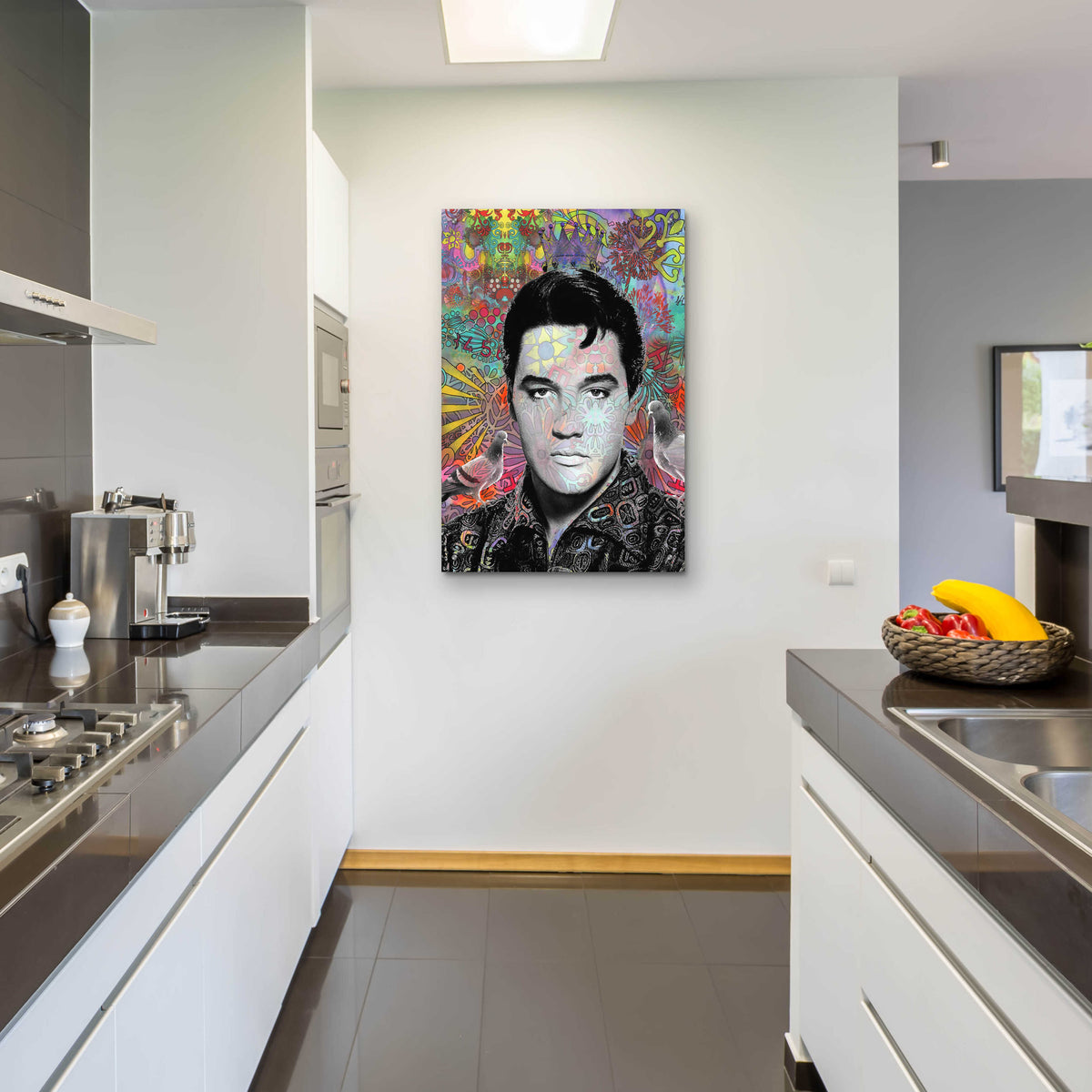 Epic Art 'King Elvis' by Dean Russo, Acrylic Glass Wall Art,24x36