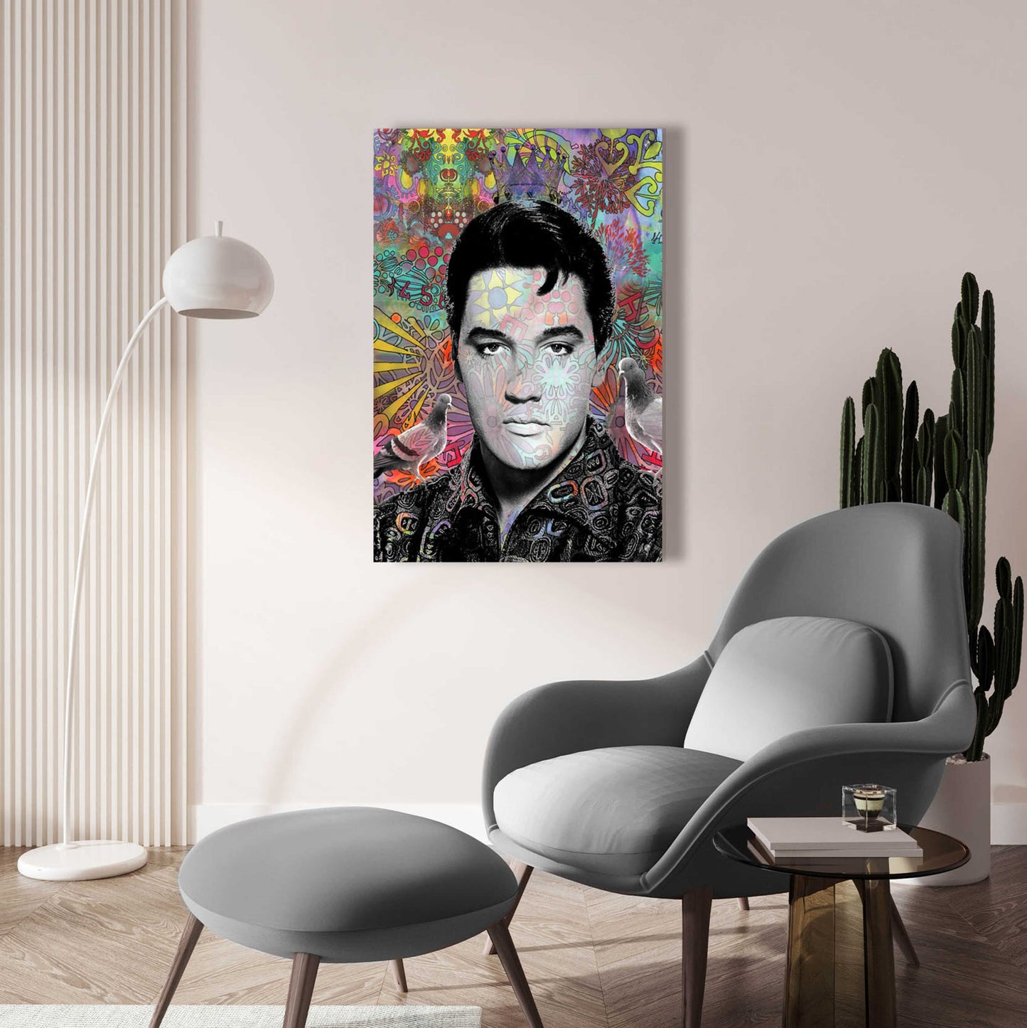 Epic Art 'King Elvis' by Dean Russo, Acrylic Glass Wall Art,24x36