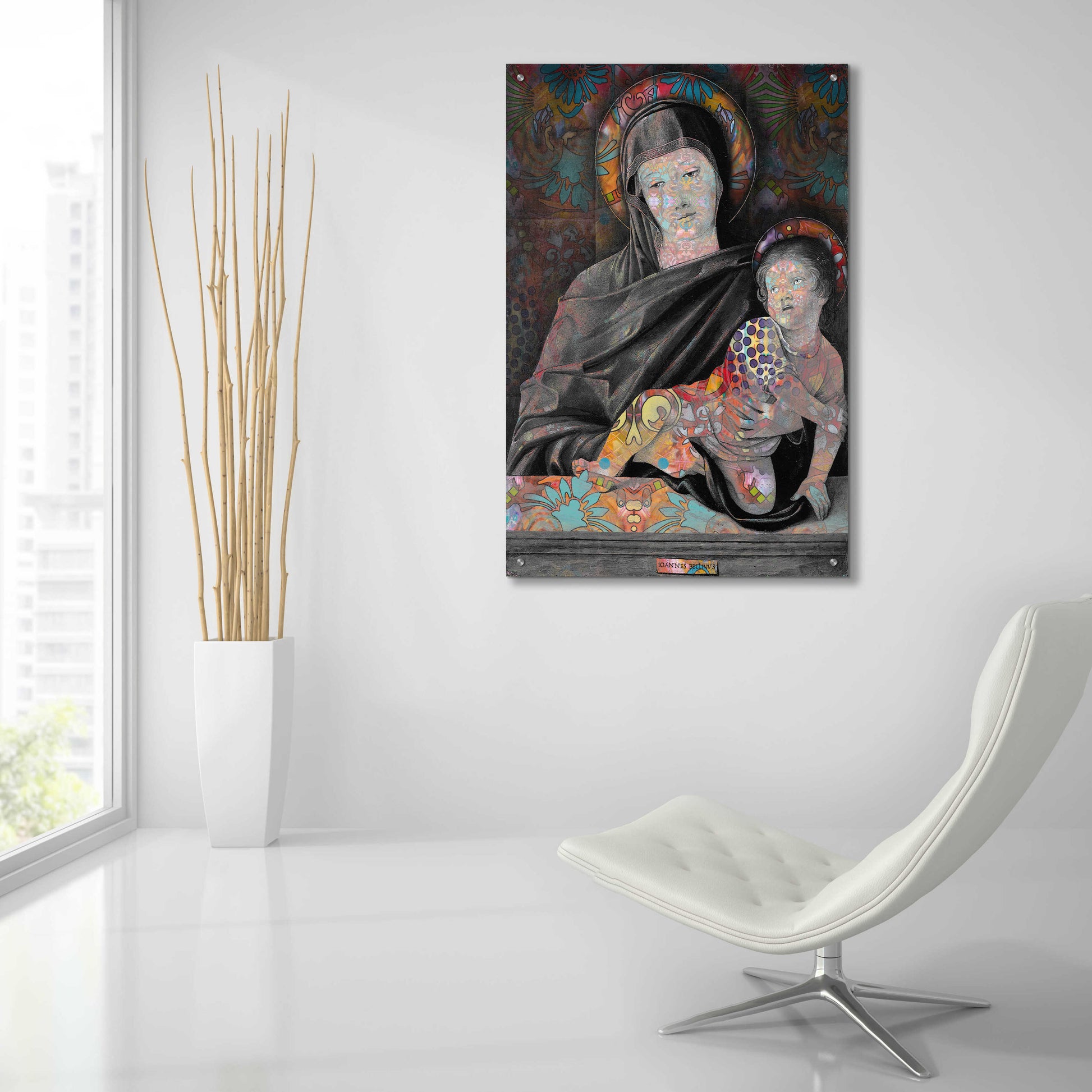 Epic Art 'Madonna And Child' by Dean Russo, Acrylic Glass Wall Art,24x36