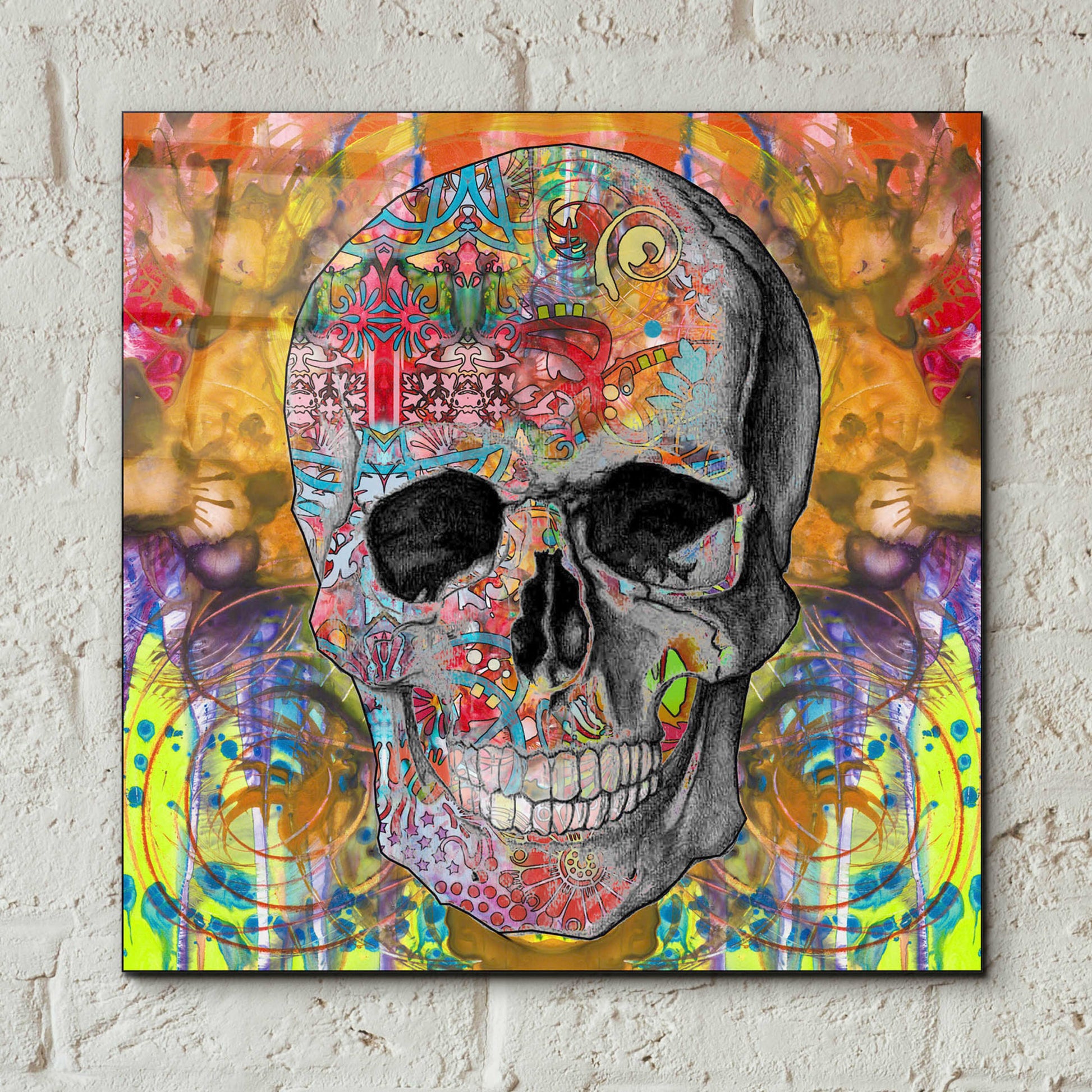 Epic Art 'Smile Skull' by Dean Russo, Acrylic Glass Wall Art,12x12