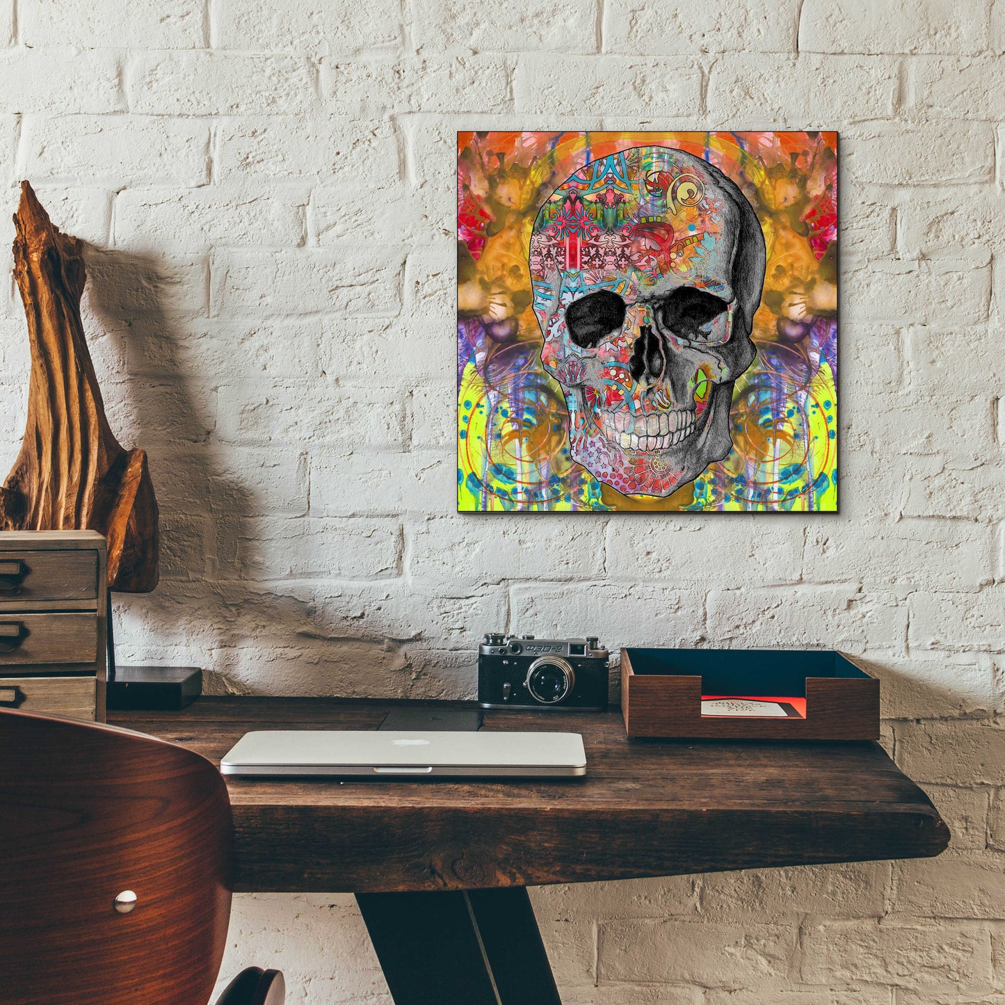 Epic Art 'Smile Skull' by Dean Russo, Acrylic Glass Wall Art,12x12