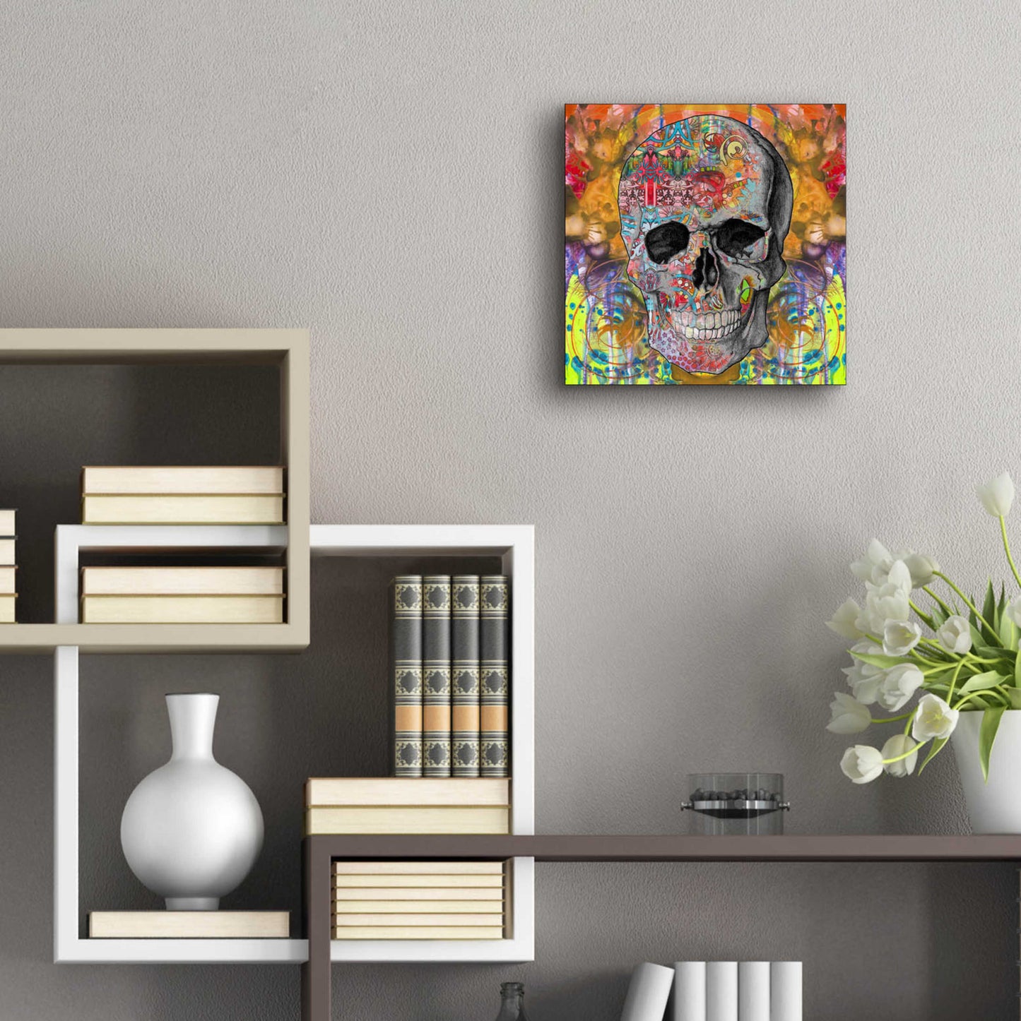 Epic Art 'Smile Skull' by Dean Russo, Acrylic Glass Wall Art,12x12