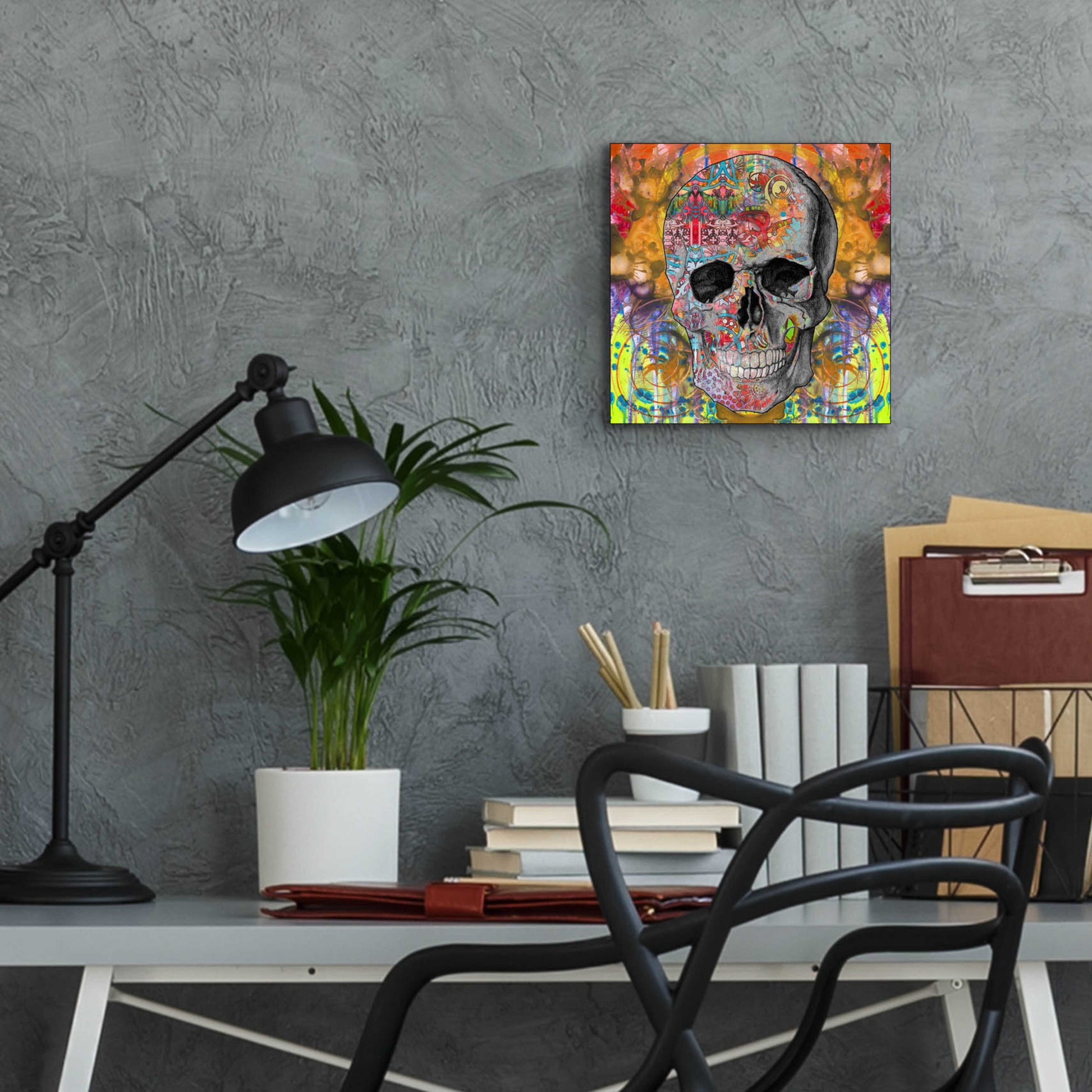 Epic Art 'Smile Skull' by Dean Russo, Acrylic Glass Wall Art,12x12