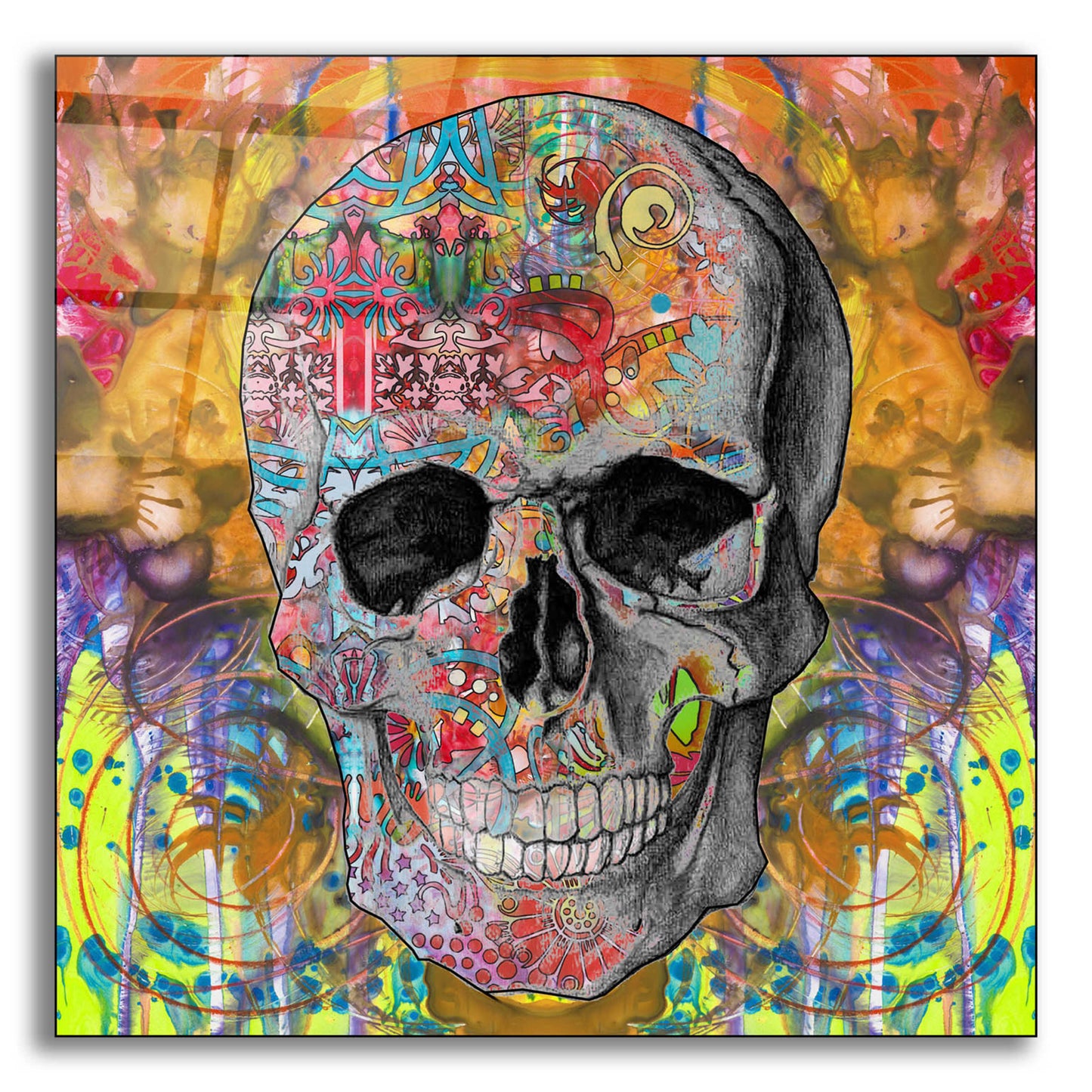 Epic Art 'Smile Skull' by Dean Russo, Acrylic Glass Wall Art,12x12