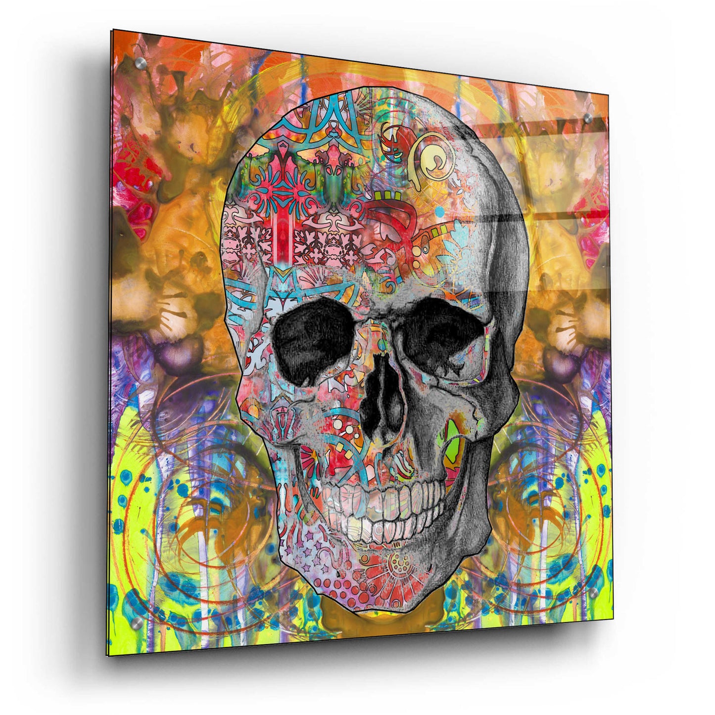 Epic Art 'Smile Skull' by Dean Russo, Acrylic Glass Wall Art,24x24