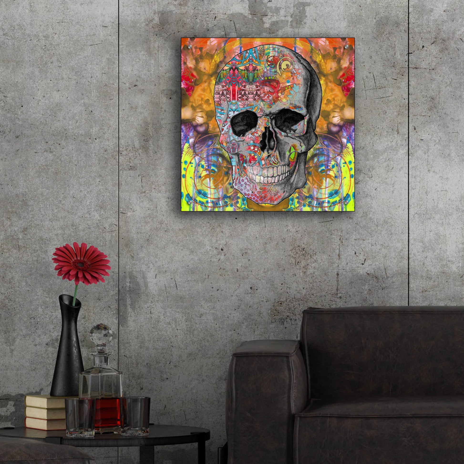 Epic Art 'Smile Skull' by Dean Russo, Acrylic Glass Wall Art,24x24