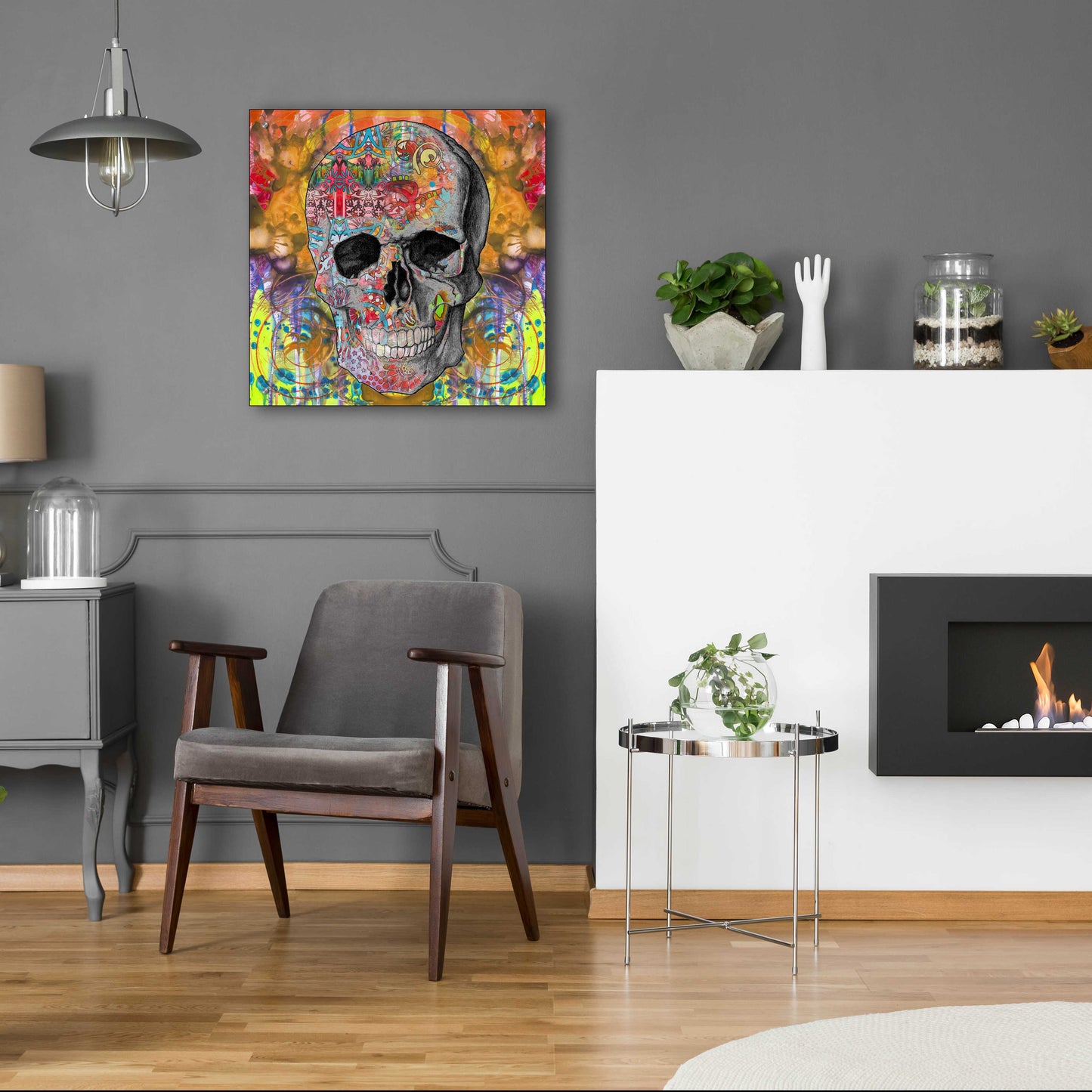 Epic Art 'Smile Skull' by Dean Russo, Acrylic Glass Wall Art,24x24