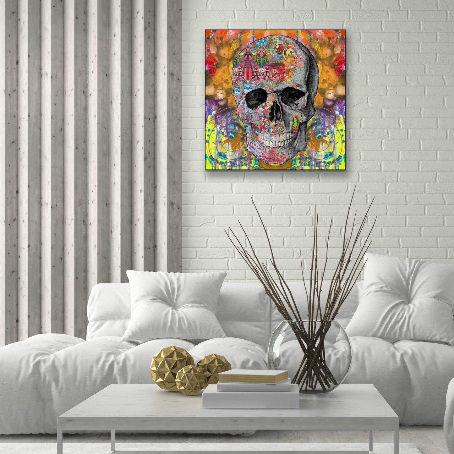 Epic Art 'Smile Skull' by Dean Russo, Acrylic Glass Wall Art,24x24