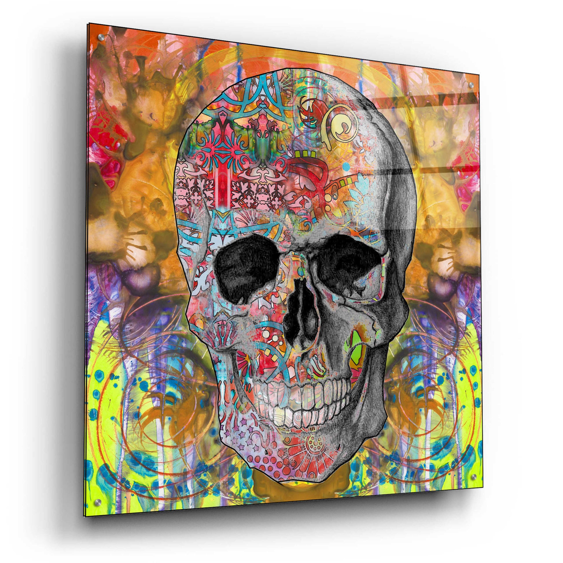 Epic Art 'Smile Skull' by Dean Russo, Acrylic Glass Wall Art,36x36