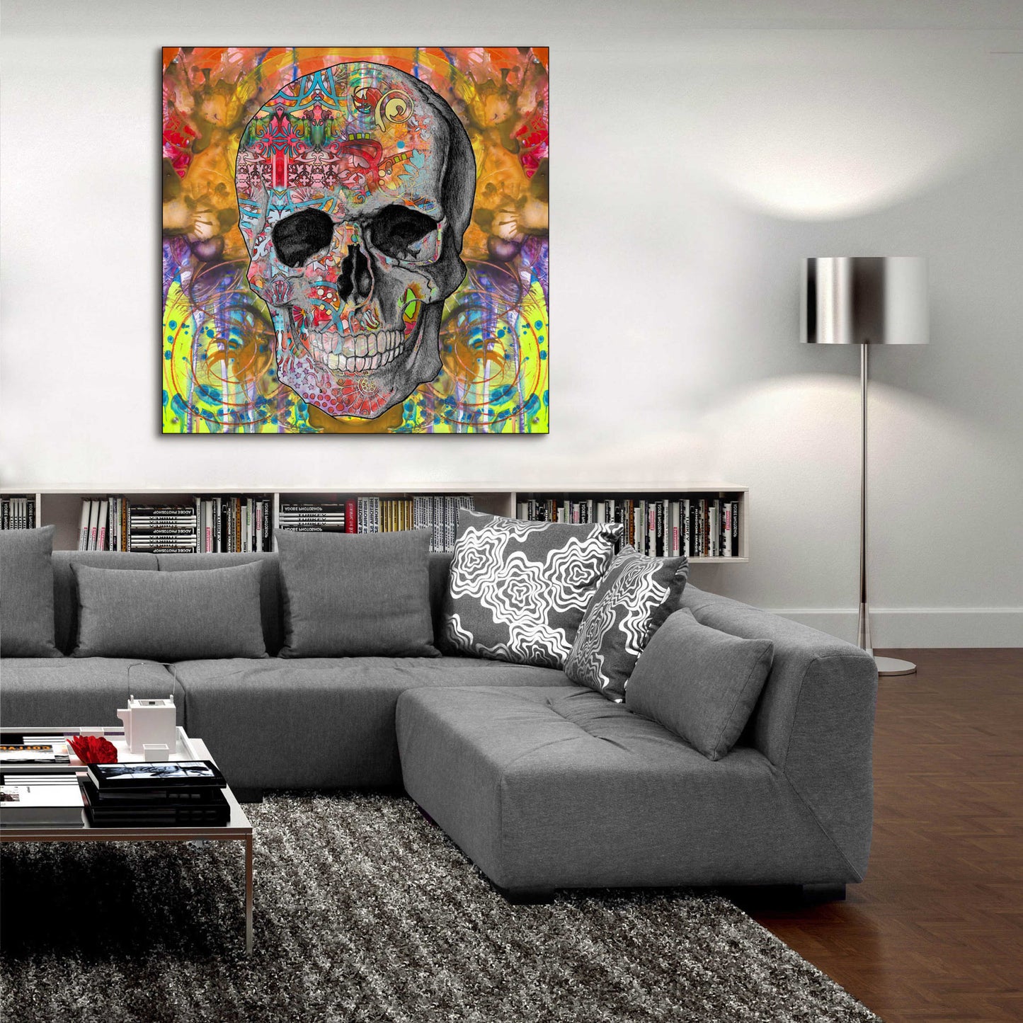 Epic Art 'Smile Skull' by Dean Russo, Acrylic Glass Wall Art,36x36