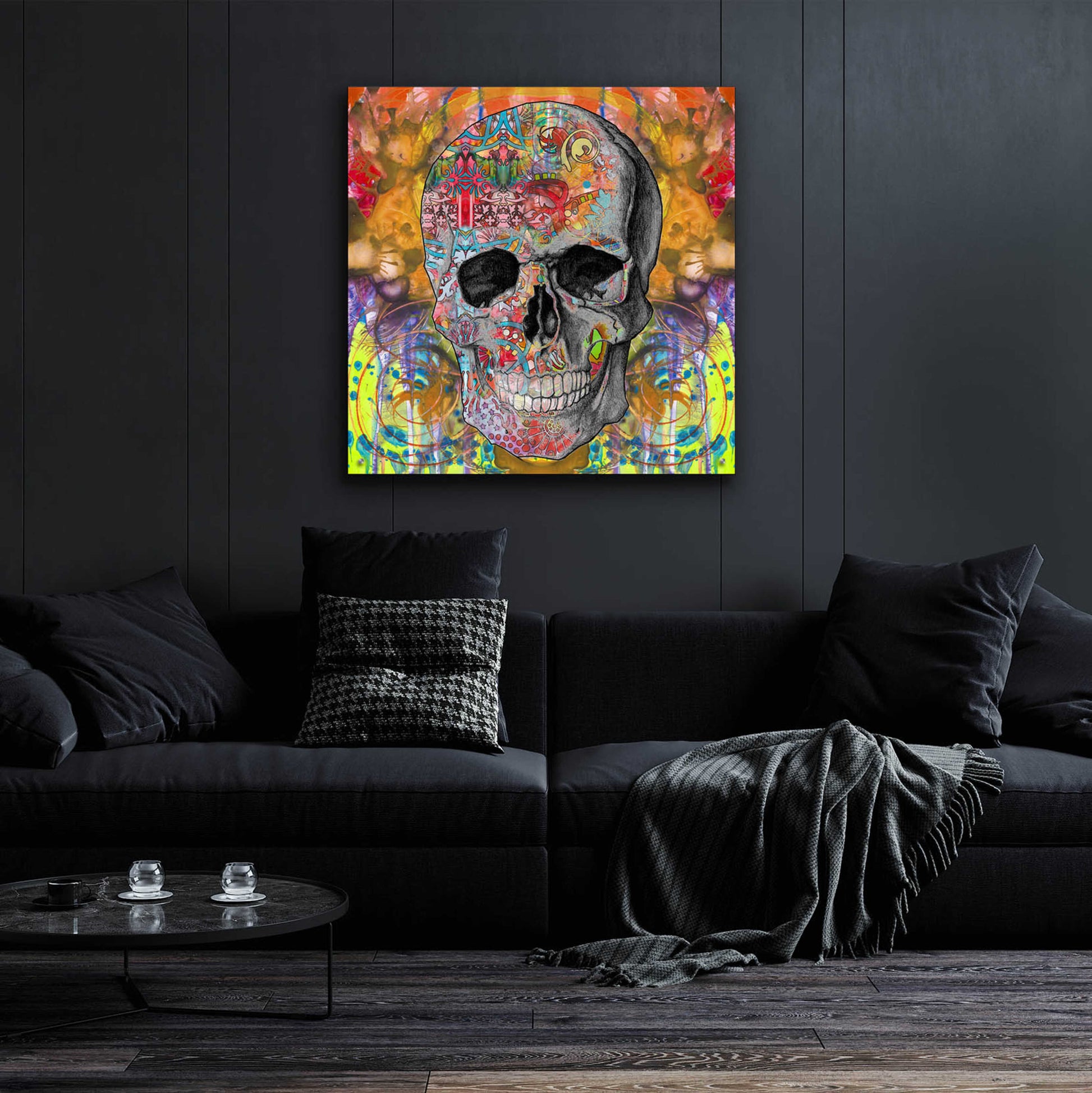 Epic Art 'Smile Skull' by Dean Russo, Acrylic Glass Wall Art,36x36