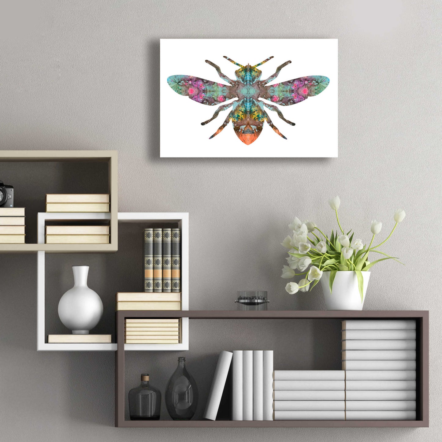 Epic Art 'Transverse Bee' by Dean Russo, Acrylic Glass Wall Art,24x16