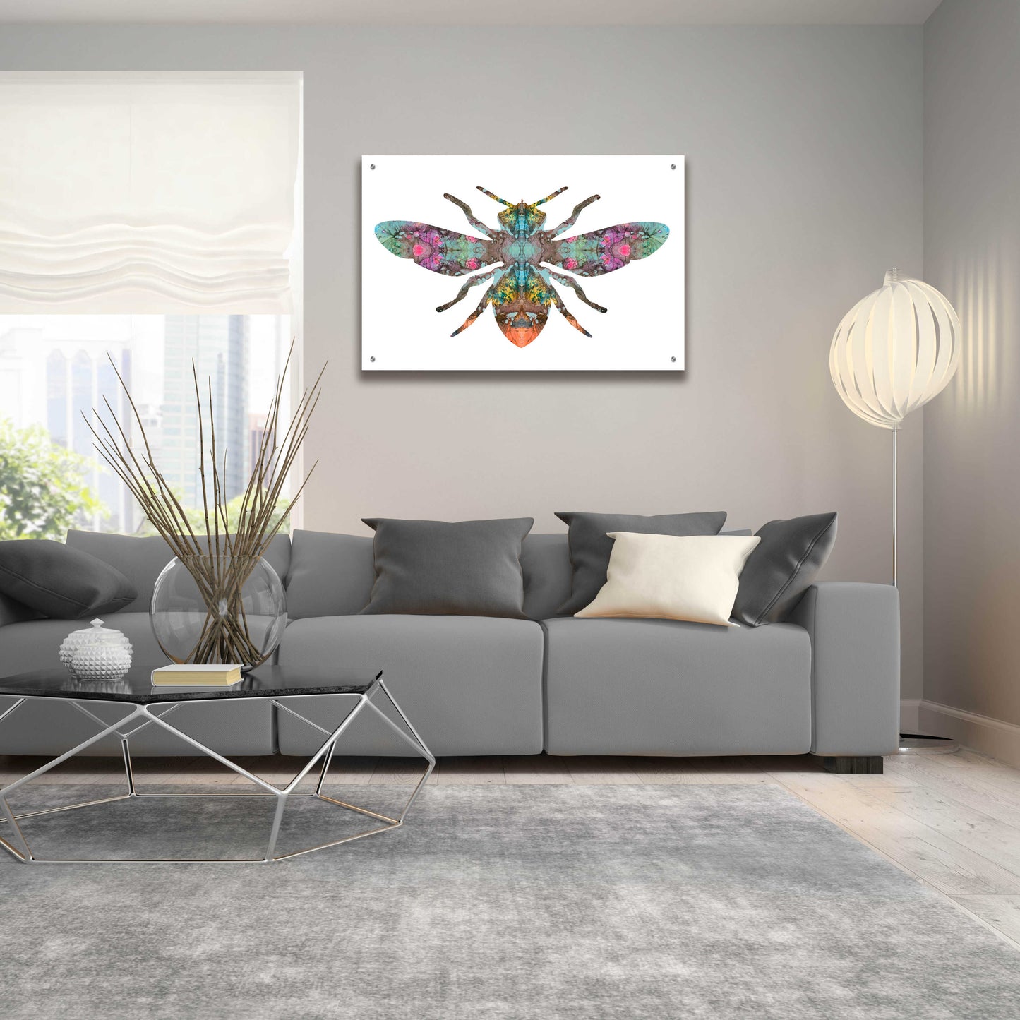 Epic Art 'Transverse Bee' by Dean Russo, Acrylic Glass Wall Art,36x24