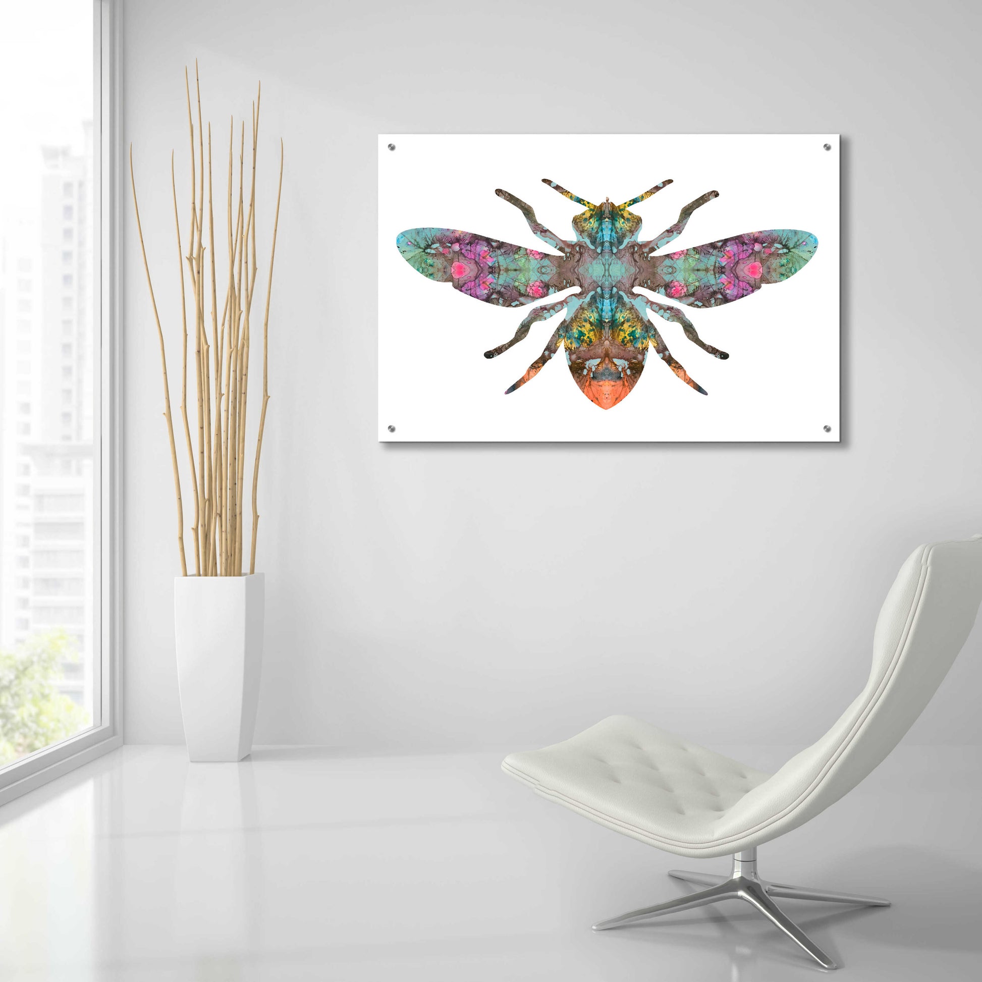 Epic Art 'Transverse Bee' by Dean Russo, Acrylic Glass Wall Art,36x24