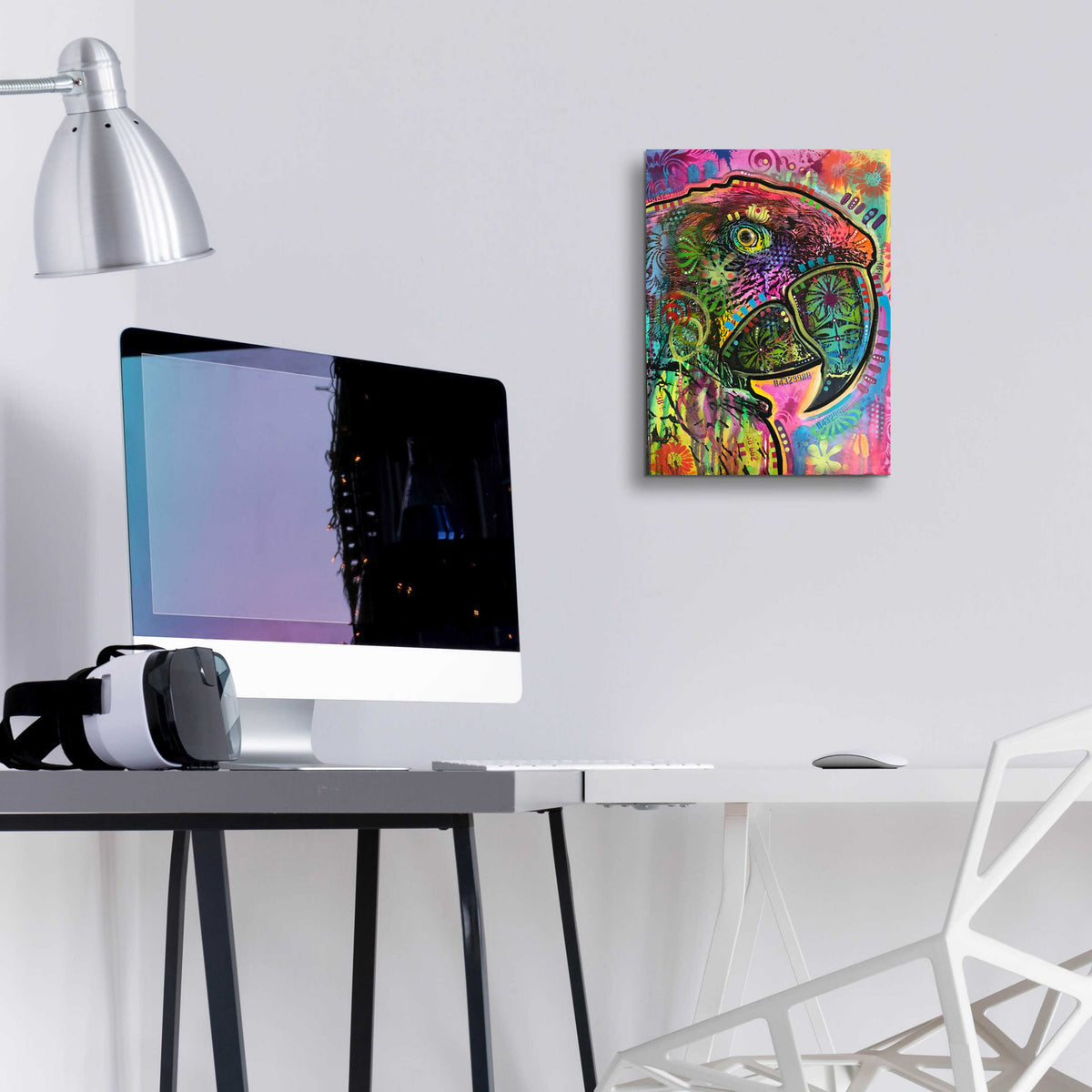 Epic Art 'Close Up Parrot' by Dean Russo, Acrylic Glass Wall Art,12x16