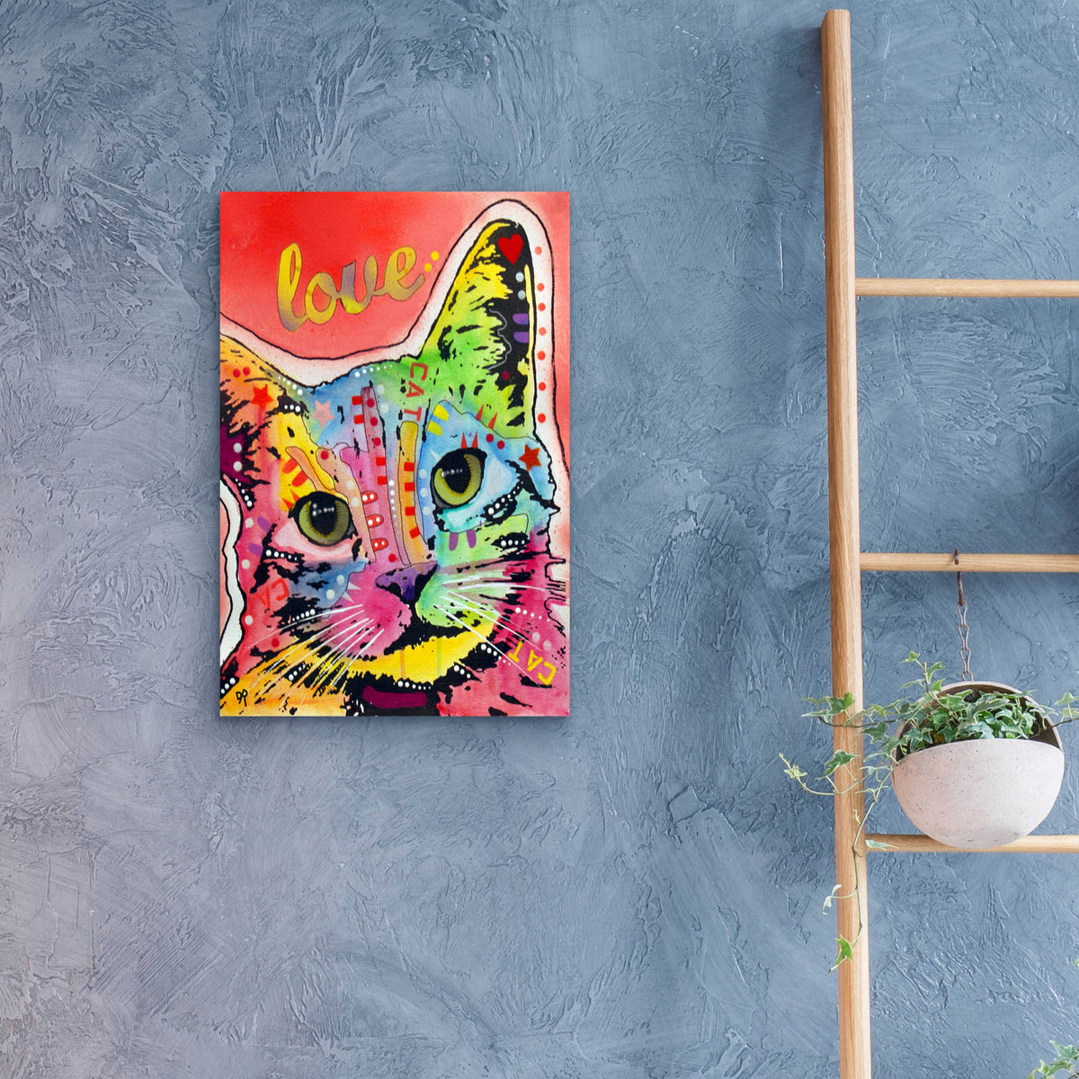 Epic Art 'TiltCat Love' by Dean Russo, Acrylic Glass Wall Art,16x24