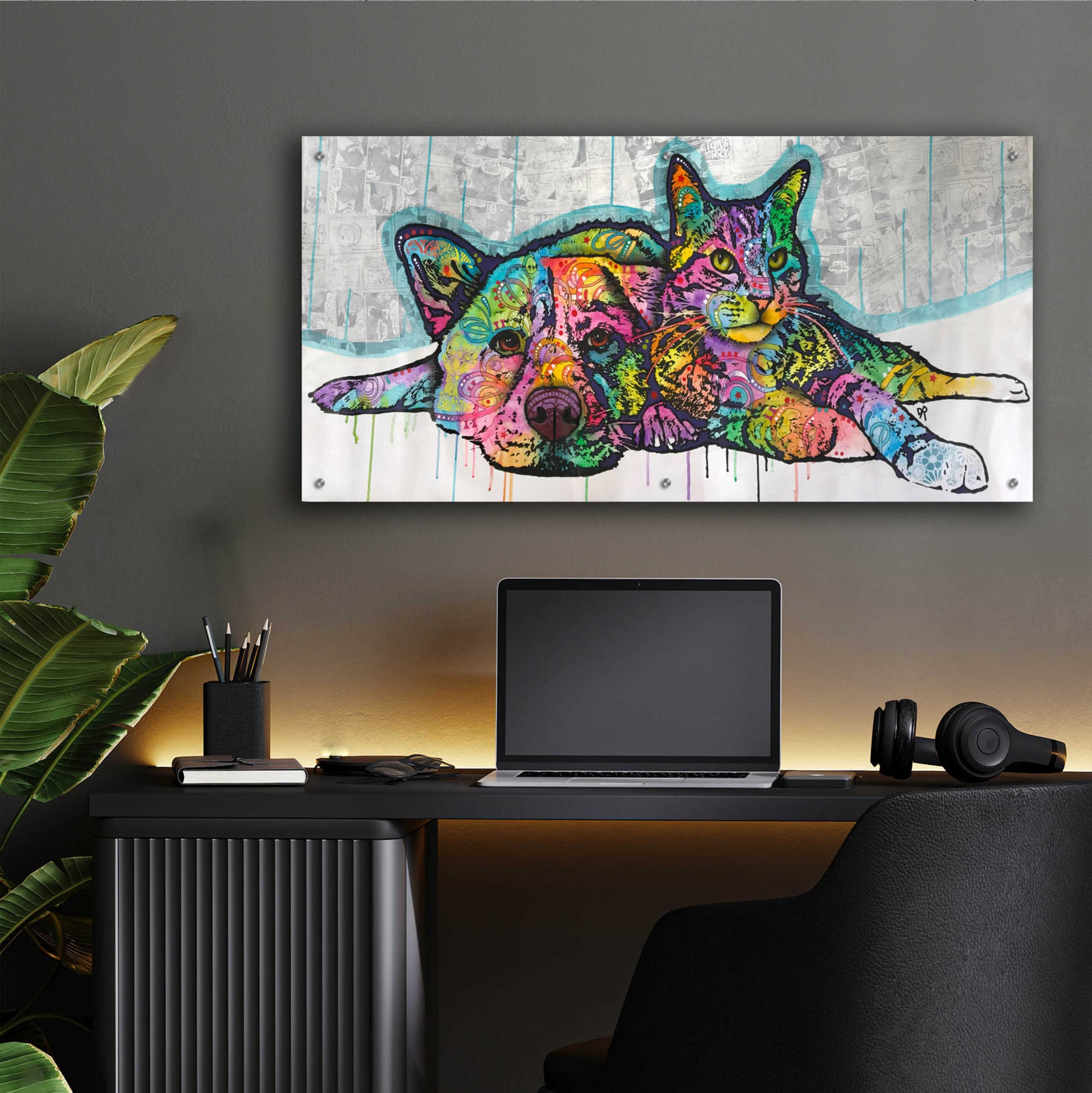 Epic Art 'Companions' by Dean Russo, Acrylic Glass Wall Art,48x24