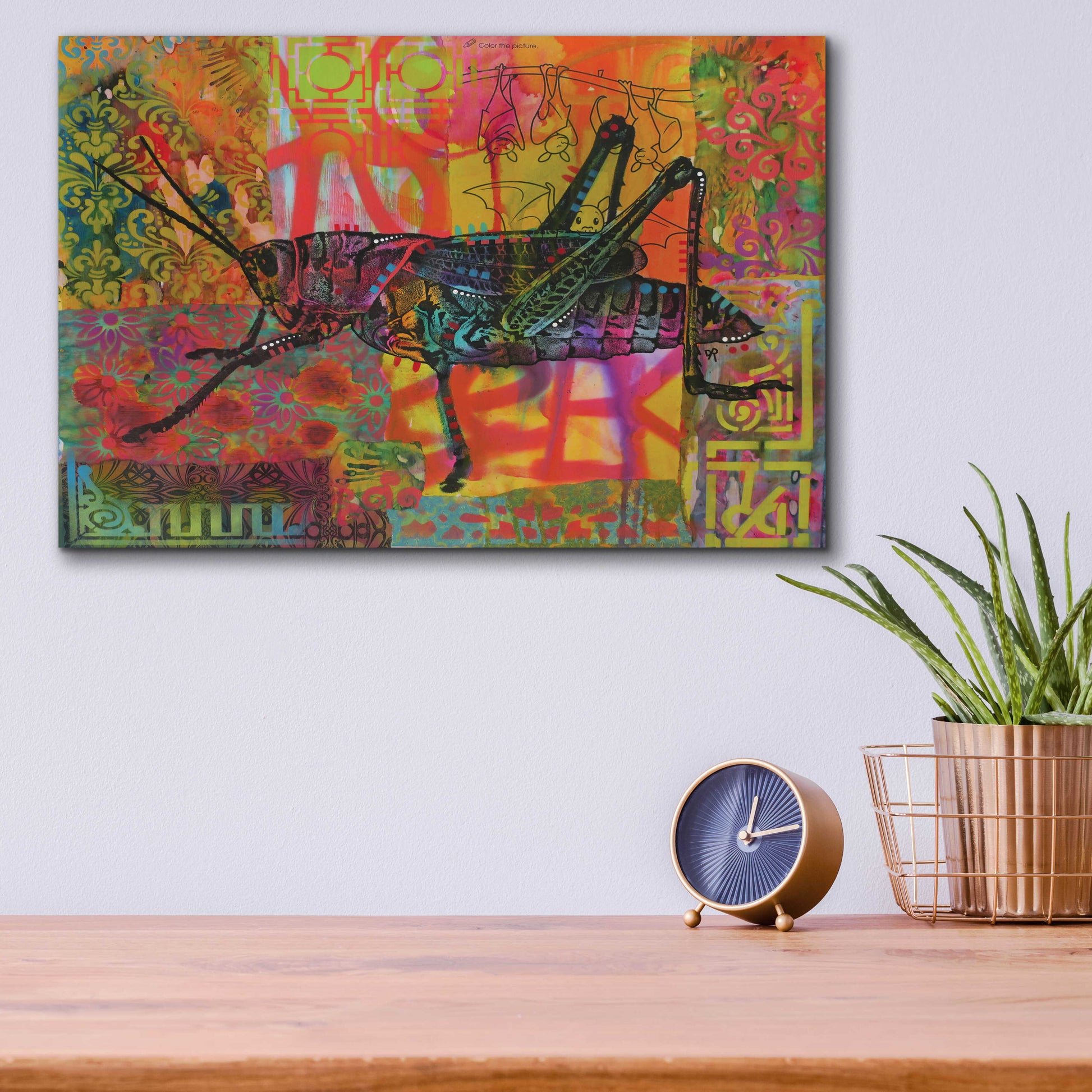 Epic Art 'Grasshopper' by Dean Russo, Acrylic Glass Wall Art,16x12