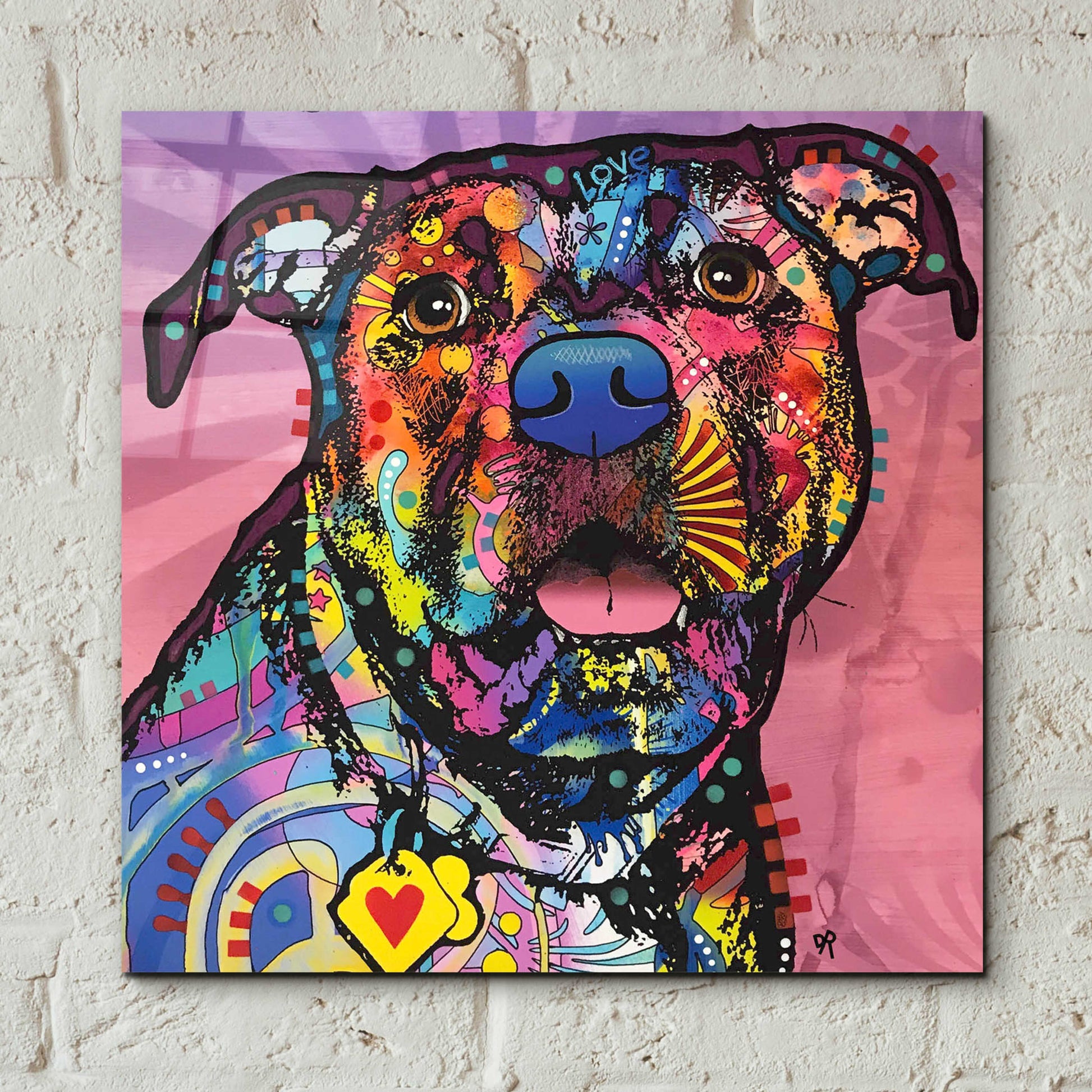 Epic Art 'Love Face' by Dean Russo, Acrylic Glass Wall Art,12x12