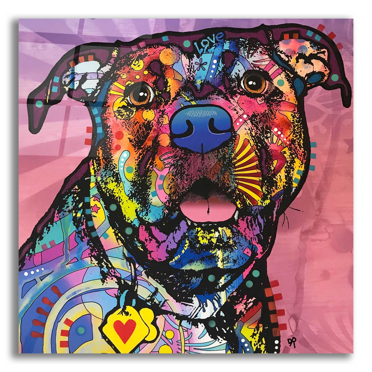 Epic Art 'Love Face' by Dean Russo, Acrylic Glass Wall Art,12x12