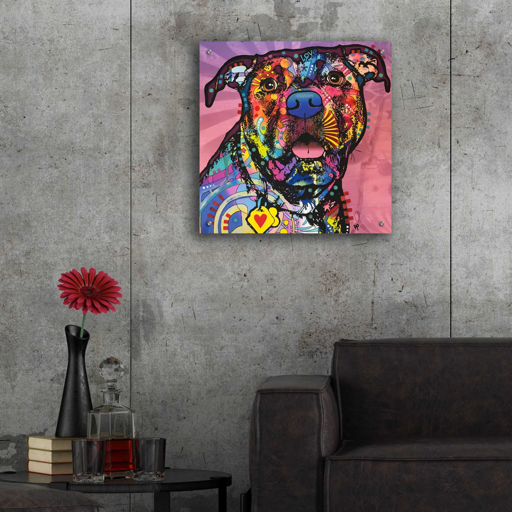 Epic Art 'Love Face' by Dean Russo, Acrylic Glass Wall Art,24x24