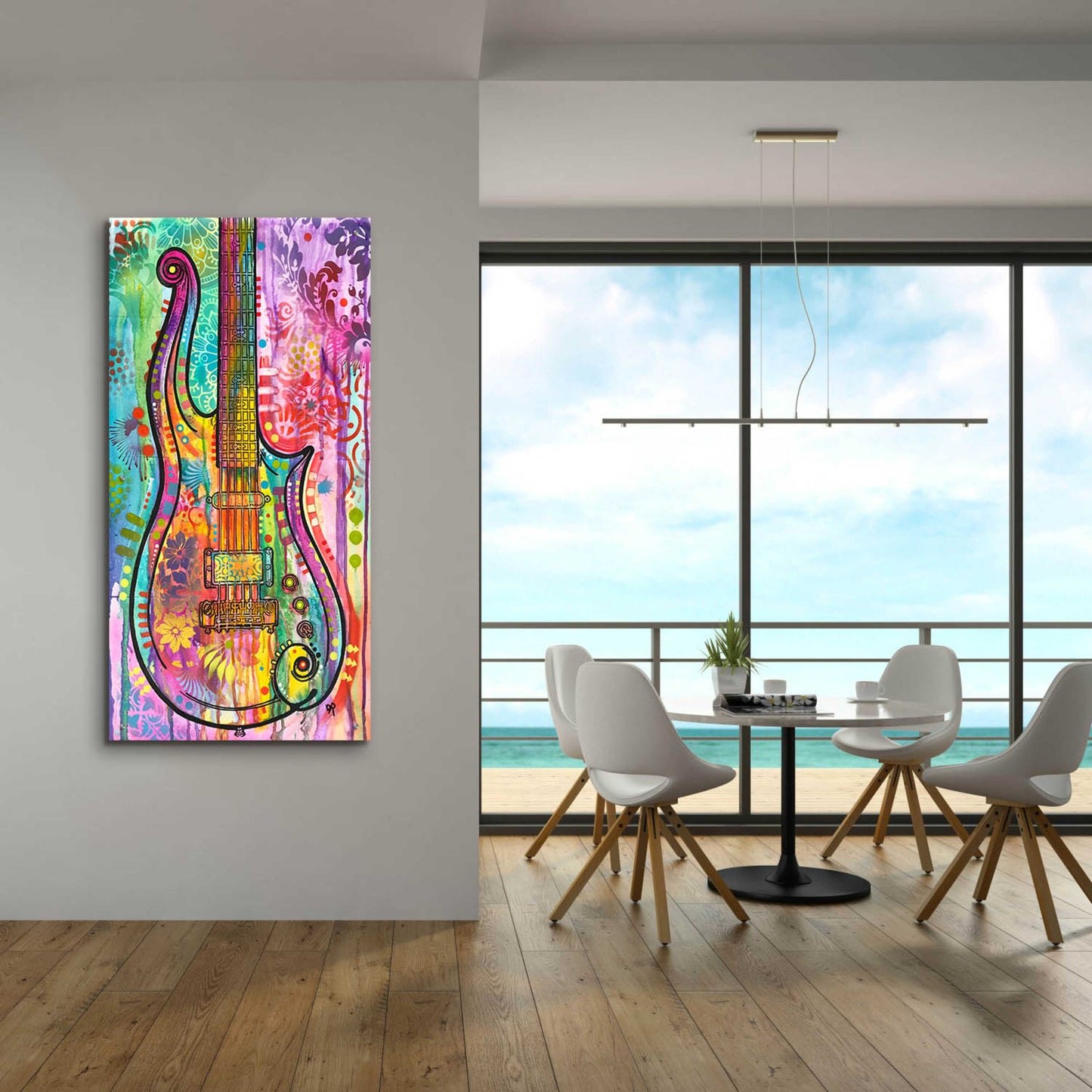 Epic Art 'Prince Cloud Guitar' by Dean Russo, Acrylic Glass Wall Art,24x48