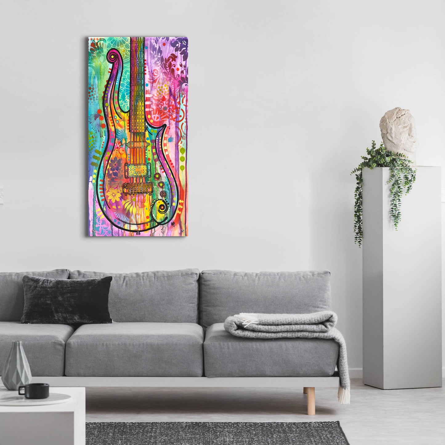 Epic Art 'Prince Cloud Guitar' by Dean Russo, Acrylic Glass Wall Art,24x48
