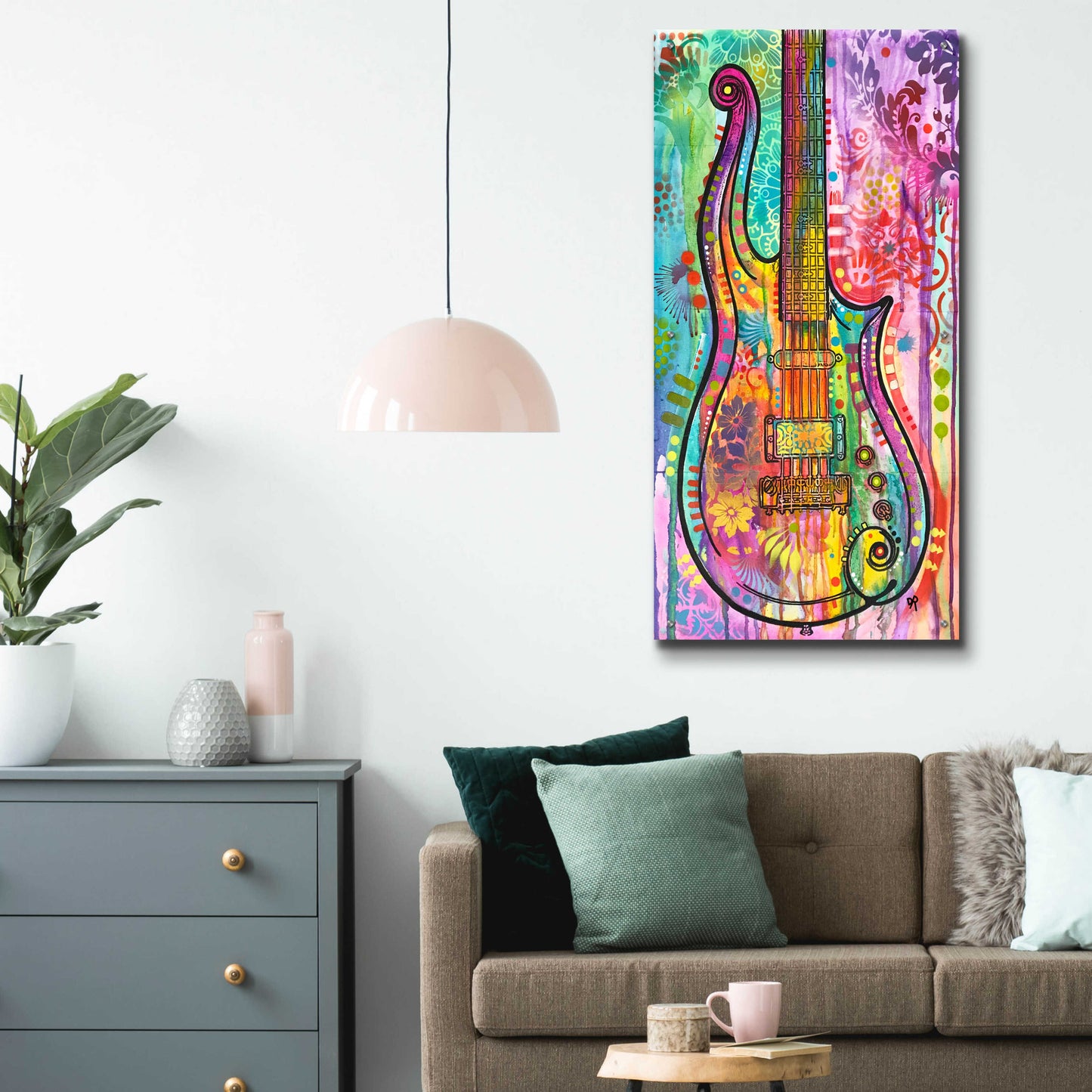 Epic Art 'Prince Cloud Guitar' by Dean Russo, Acrylic Glass Wall Art,24x48