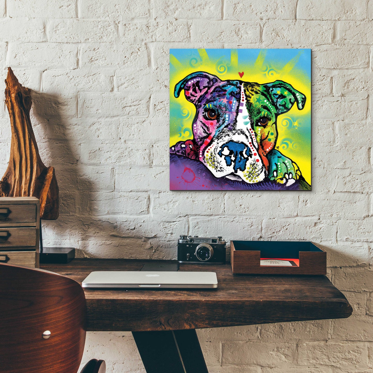 Epic Art 'The Baby Pit Bull' by Dean Russo, Acrylic Glass Wall Art,12x12