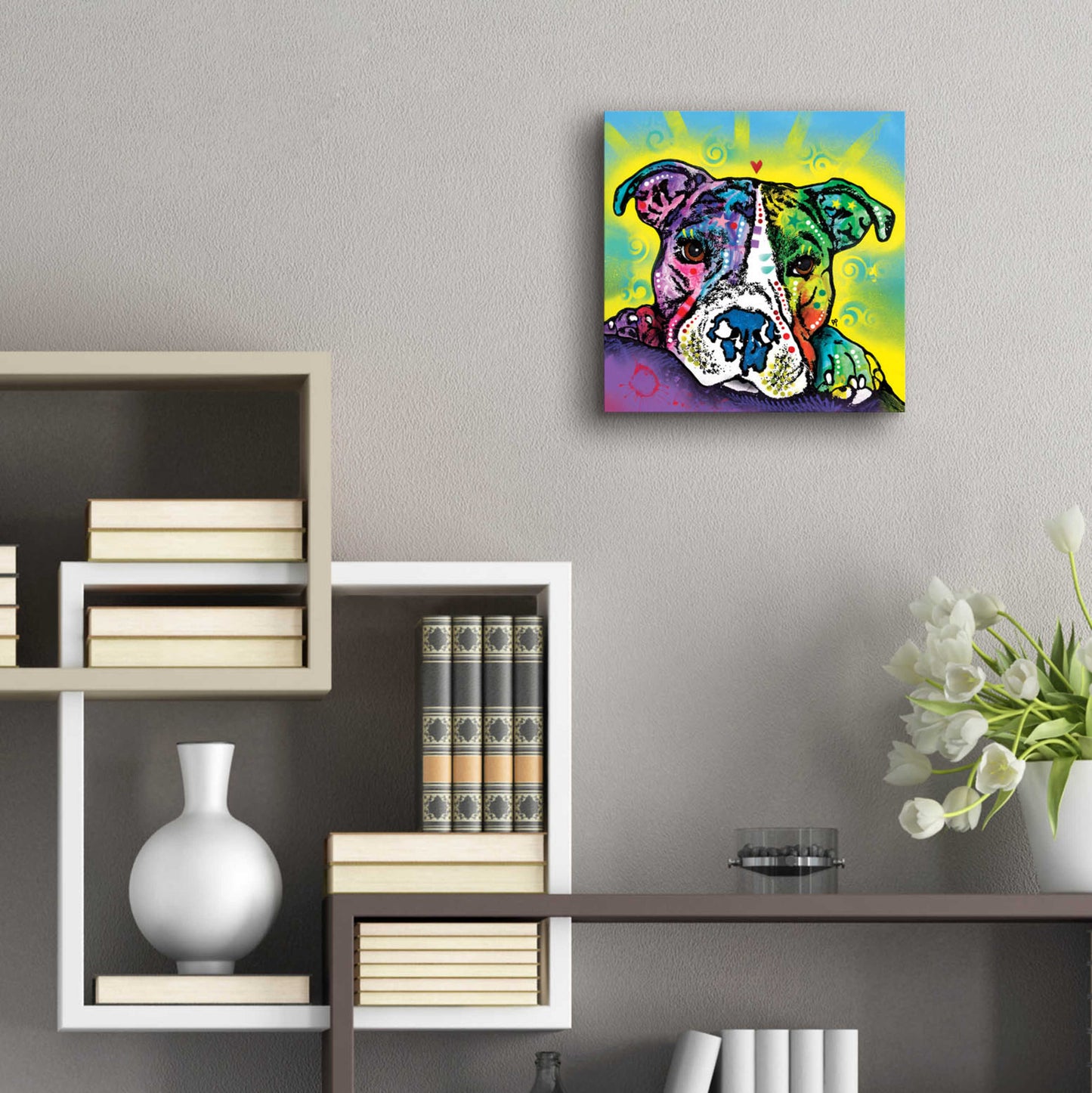 Epic Art 'The Baby Pit Bull' by Dean Russo, Acrylic Glass Wall Art,12x12