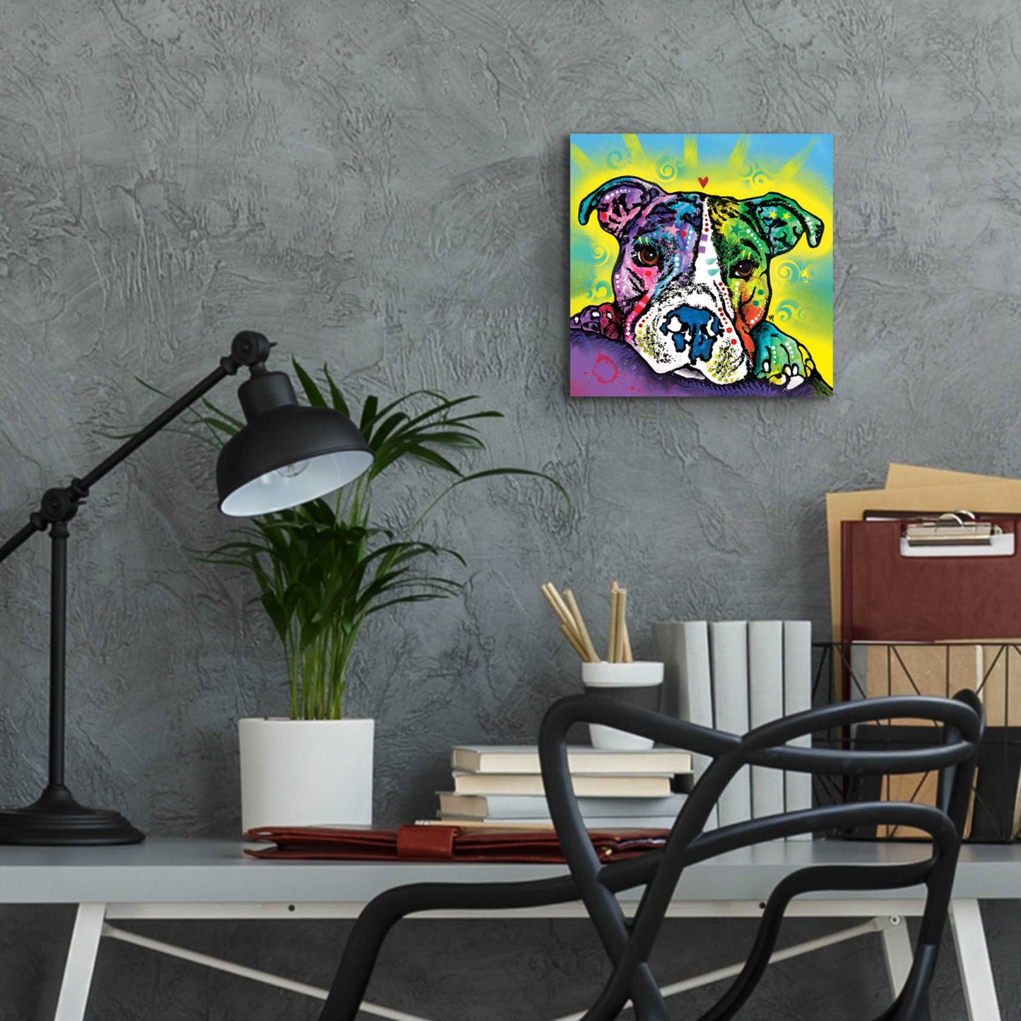 Epic Art 'The Baby Pit Bull' by Dean Russo, Acrylic Glass Wall Art,12x12