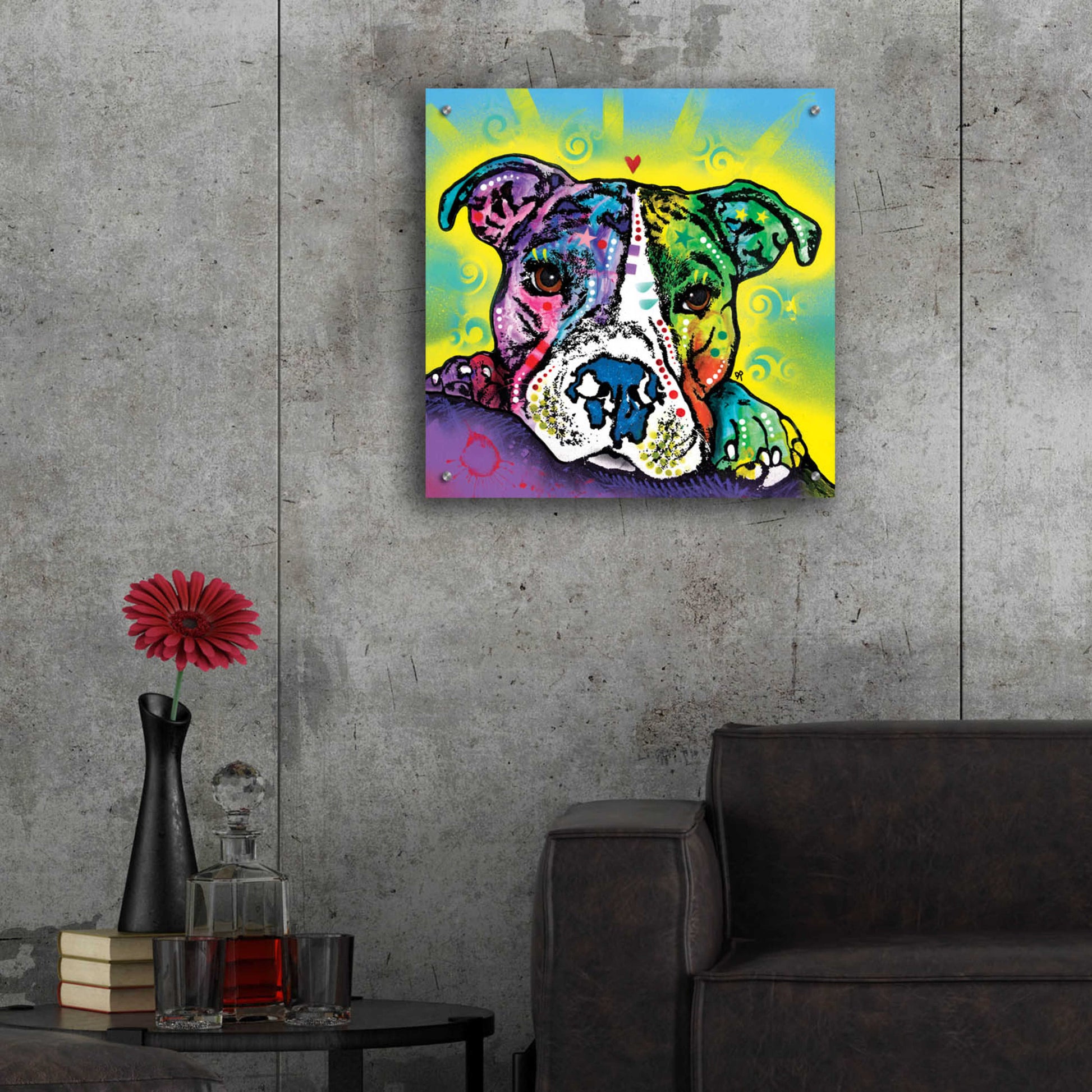 Epic Art 'The Baby Pit Bull' by Dean Russo, Acrylic Glass Wall Art,24x24