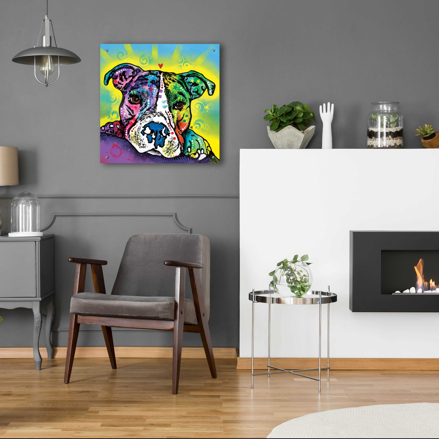 Epic Art 'The Baby Pit Bull' by Dean Russo, Acrylic Glass Wall Art,24x24