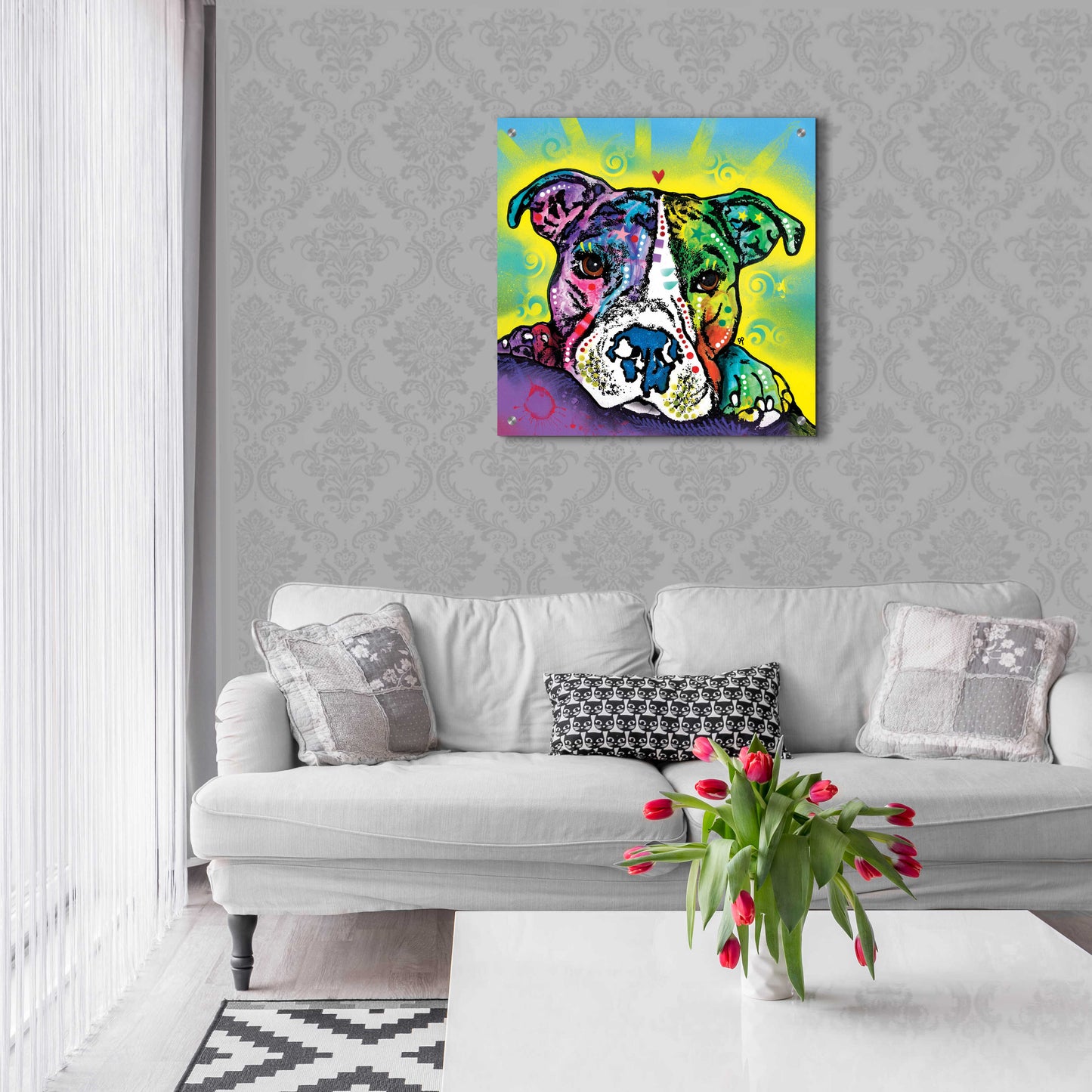 Epic Art 'The Baby Pit Bull' by Dean Russo, Acrylic Glass Wall Art,24x24