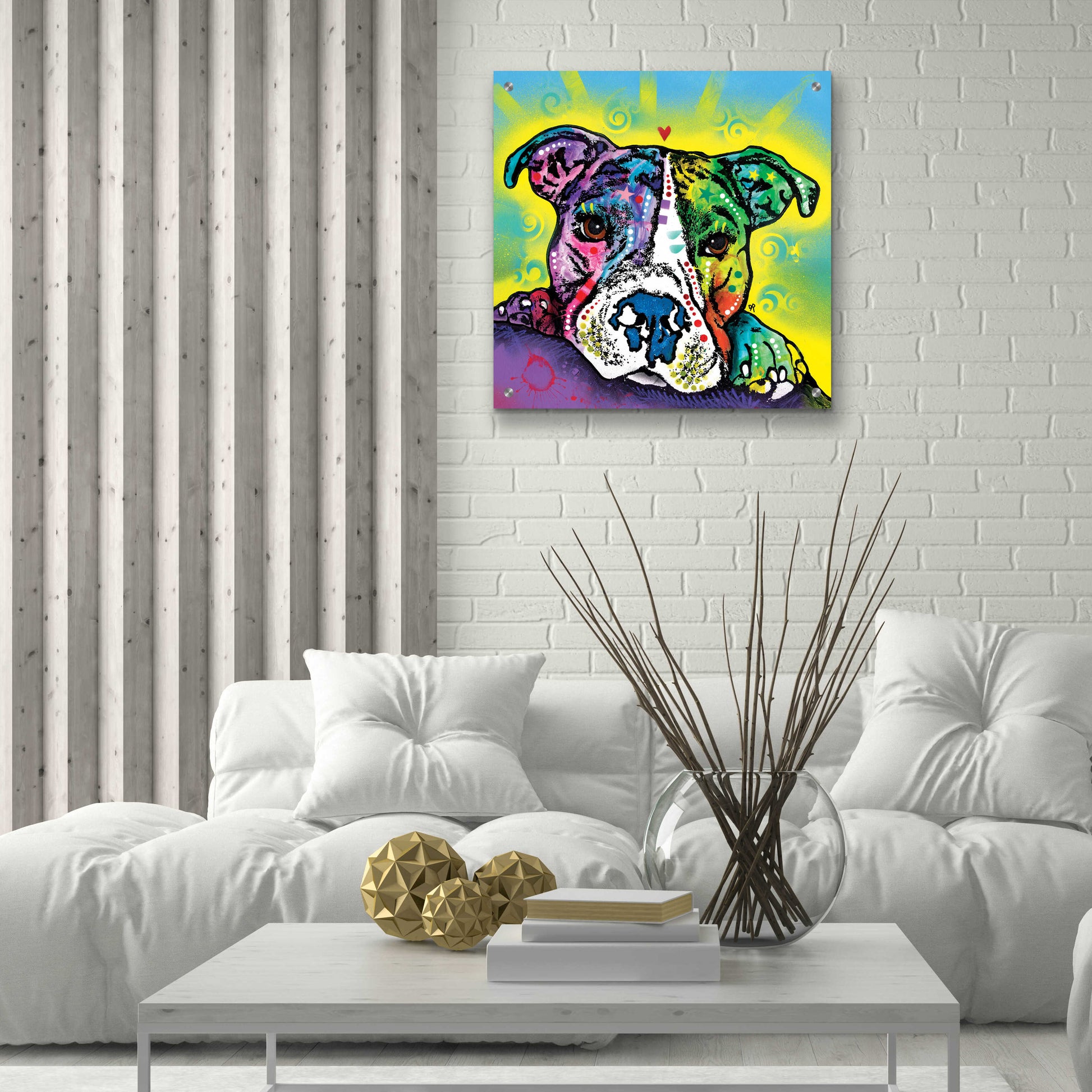 Epic Art 'The Baby Pit Bull' by Dean Russo, Acrylic Glass Wall Art,24x24