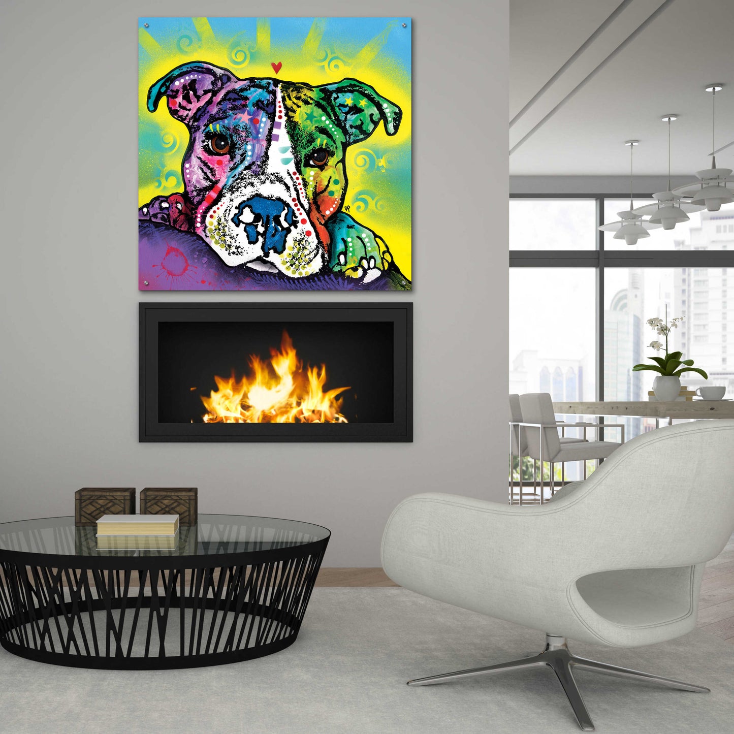 Epic Art 'The Baby Pit Bull' by Dean Russo, Acrylic Glass Wall Art,36x36