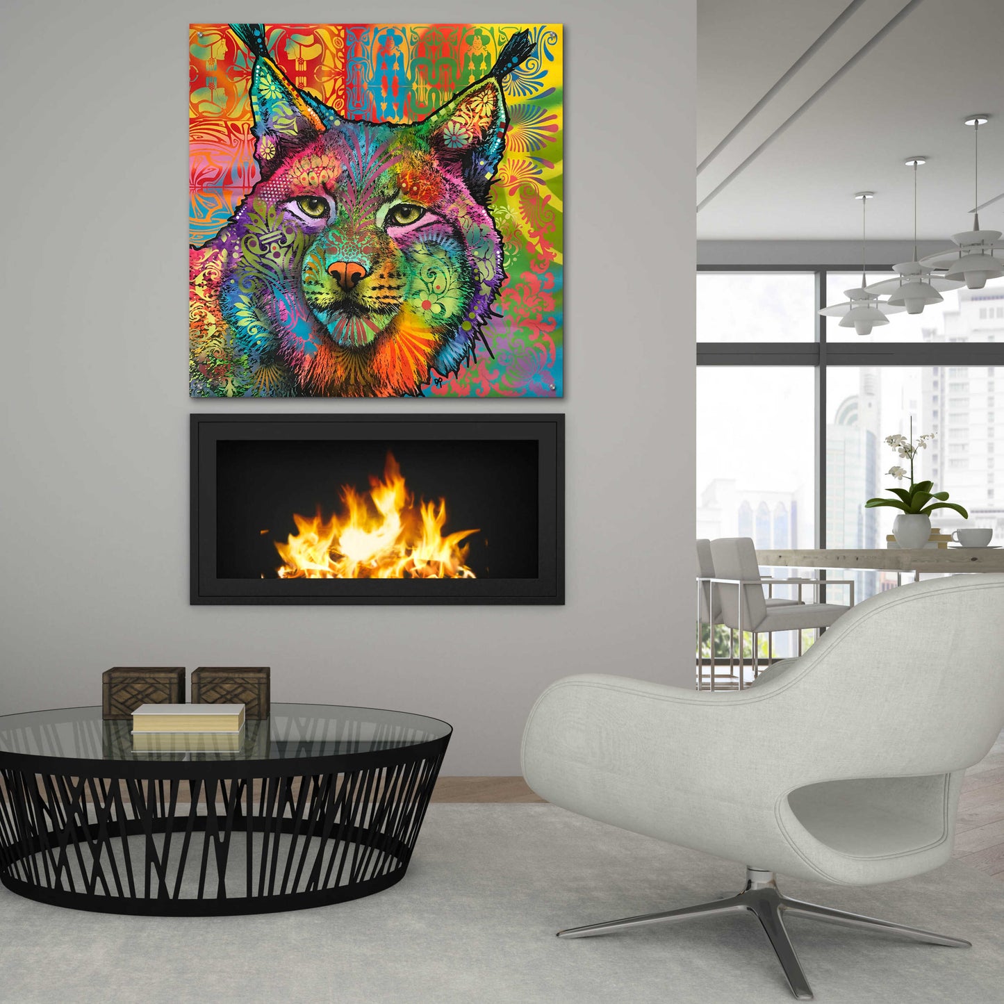 Epic Art 'The Lynx' by Dean Russo, Acrylic Glass Wall Art,36x36