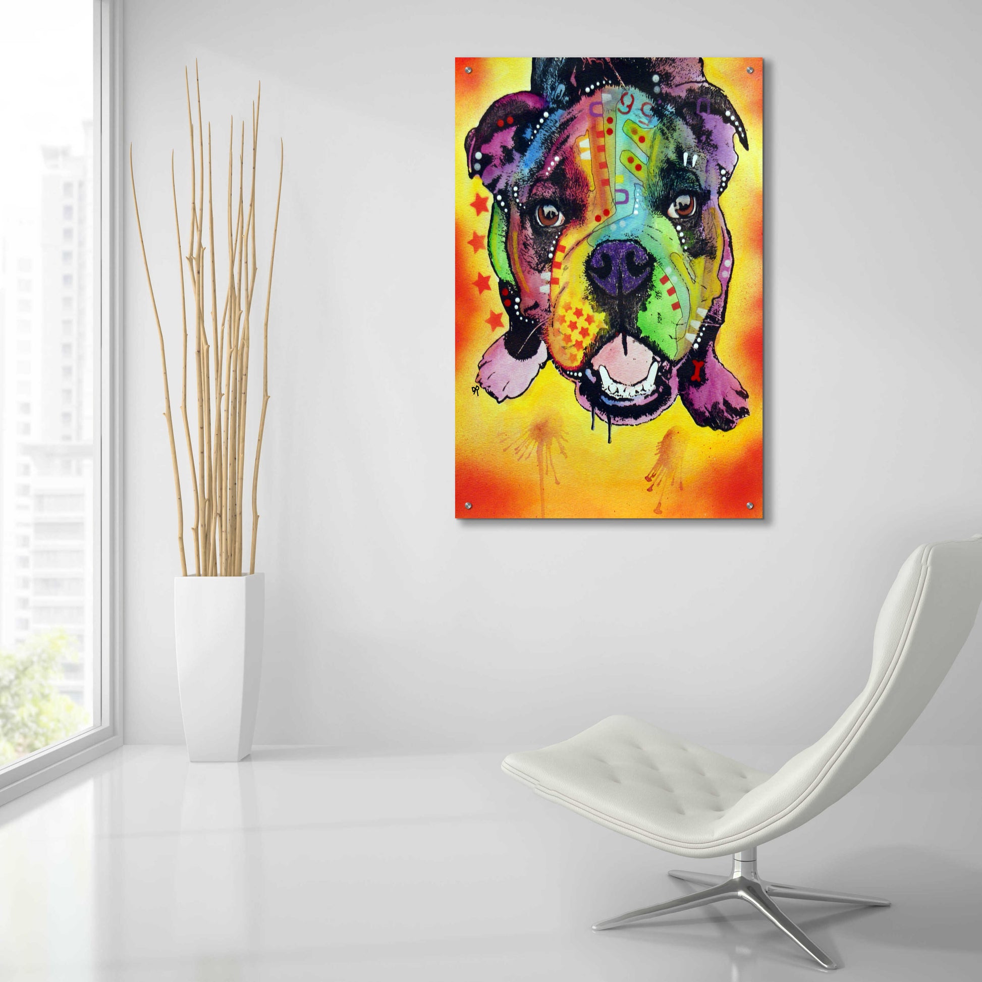 Epic Art 'Baby Bulldog' by Dean Russo, Acrylic Glass Wall Art,24x36