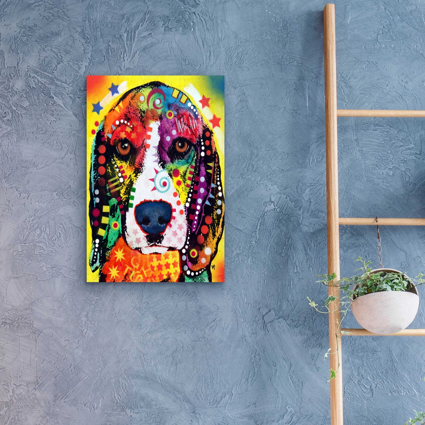 Epic Art 'Beagle Face' by Dean Russo, Acrylic Glass Wall Art,16x24